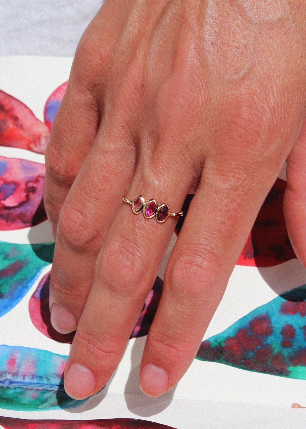 pink tourmaline | eye rings | Christina Magdolna