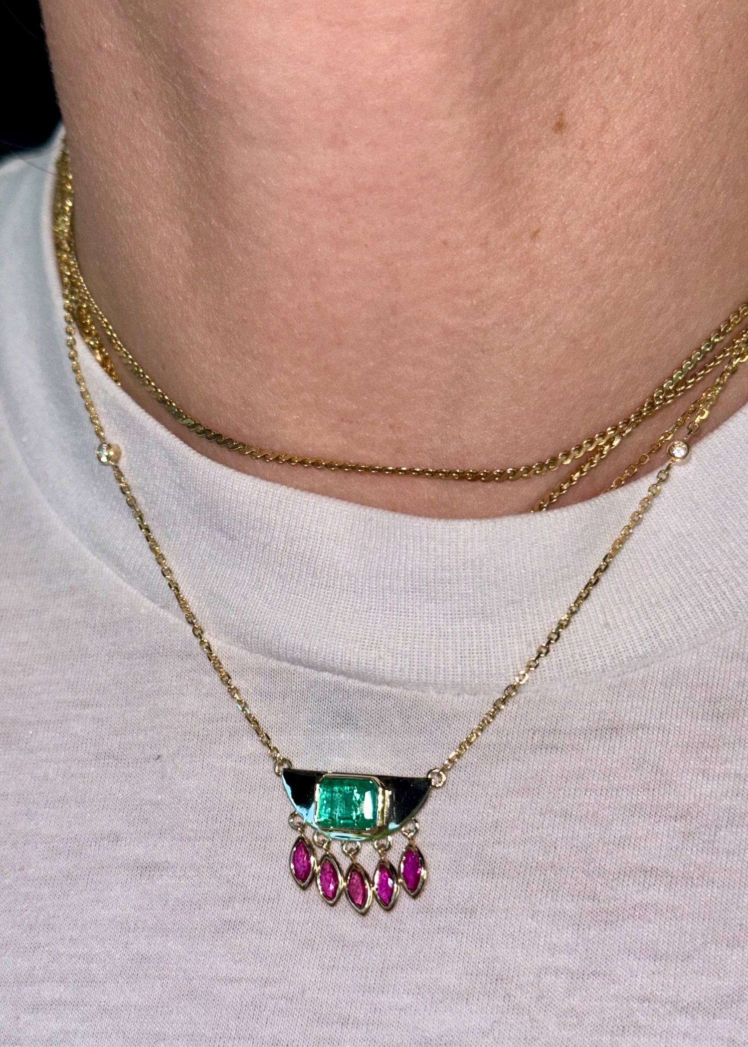 Half Moon Necklace • Emerald