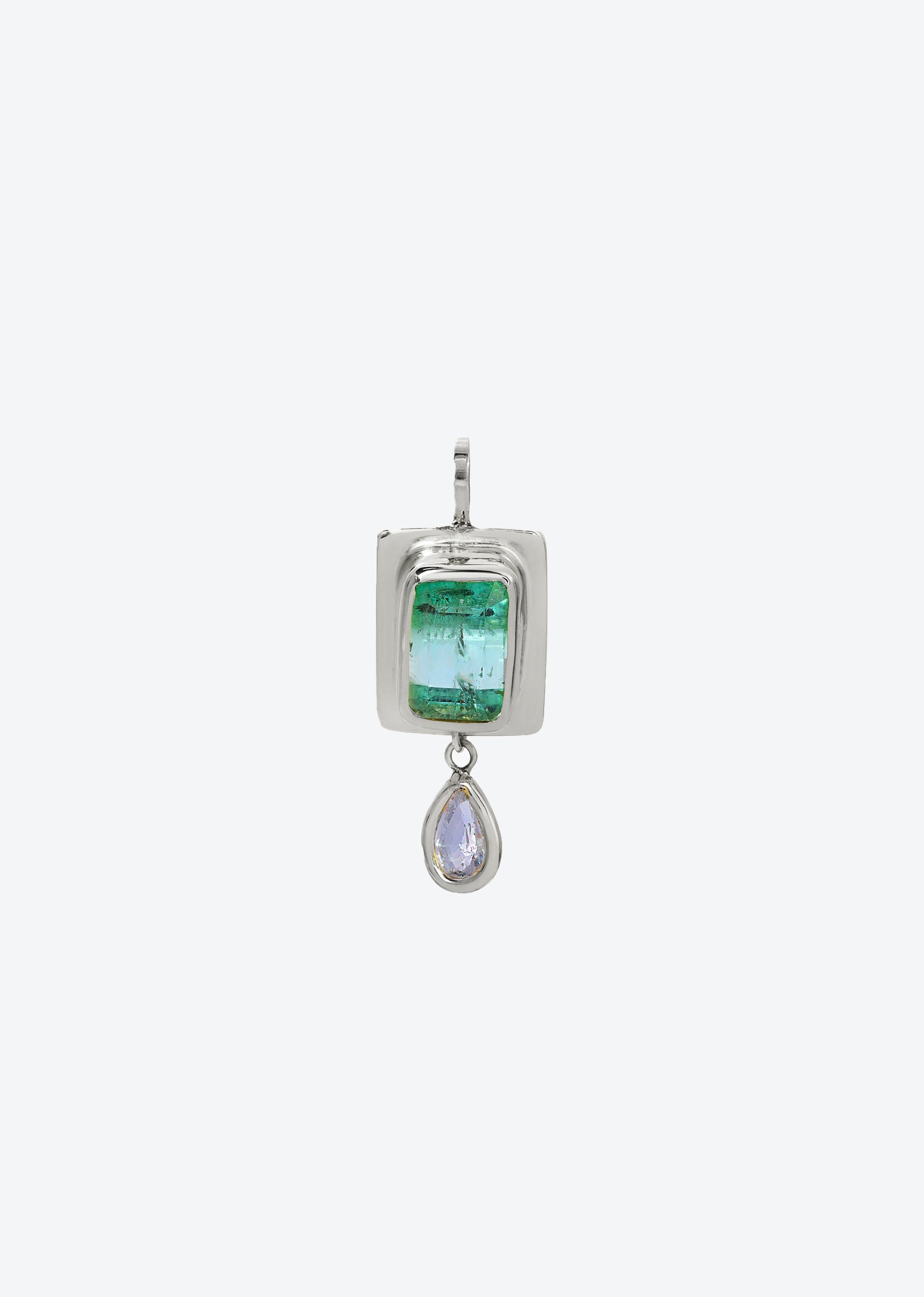 Silver Raindrop Pendant in Blue Tourmaline