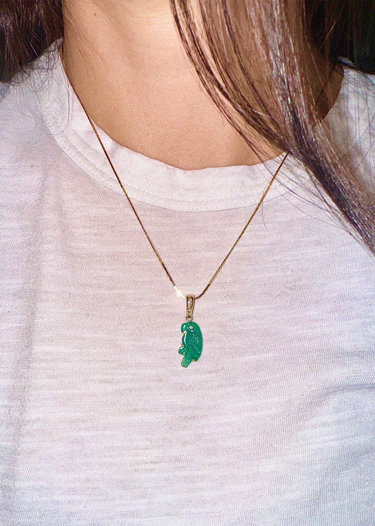Parrot Pendant in Emerald