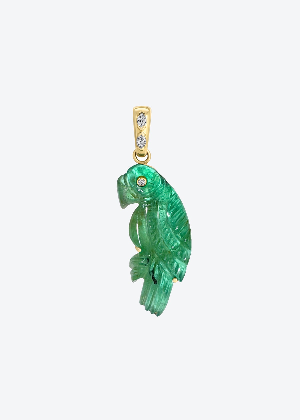 Large Parrot Pendant in Emerald
