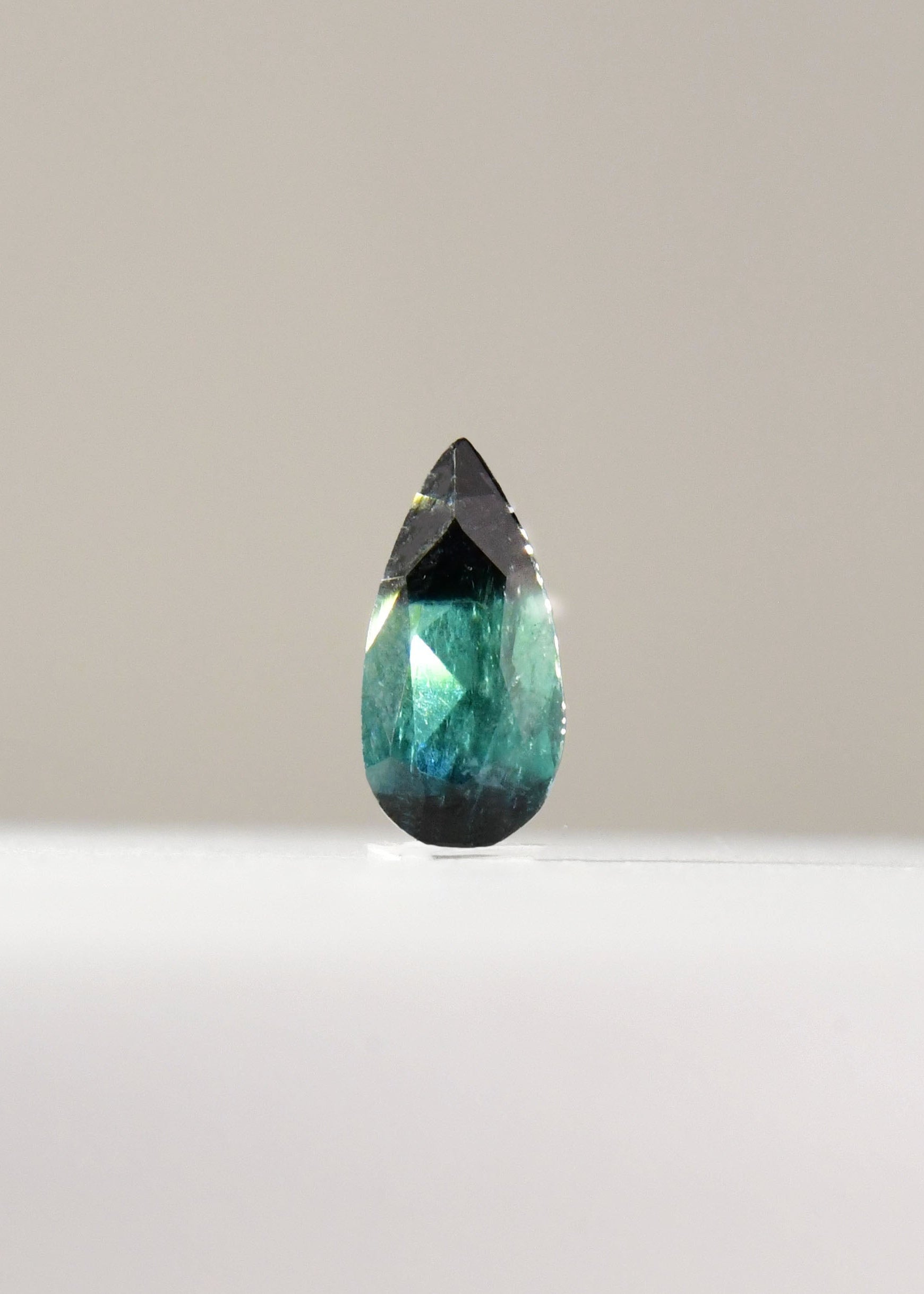 Bicolor Tourmaline Pear | Green & Black