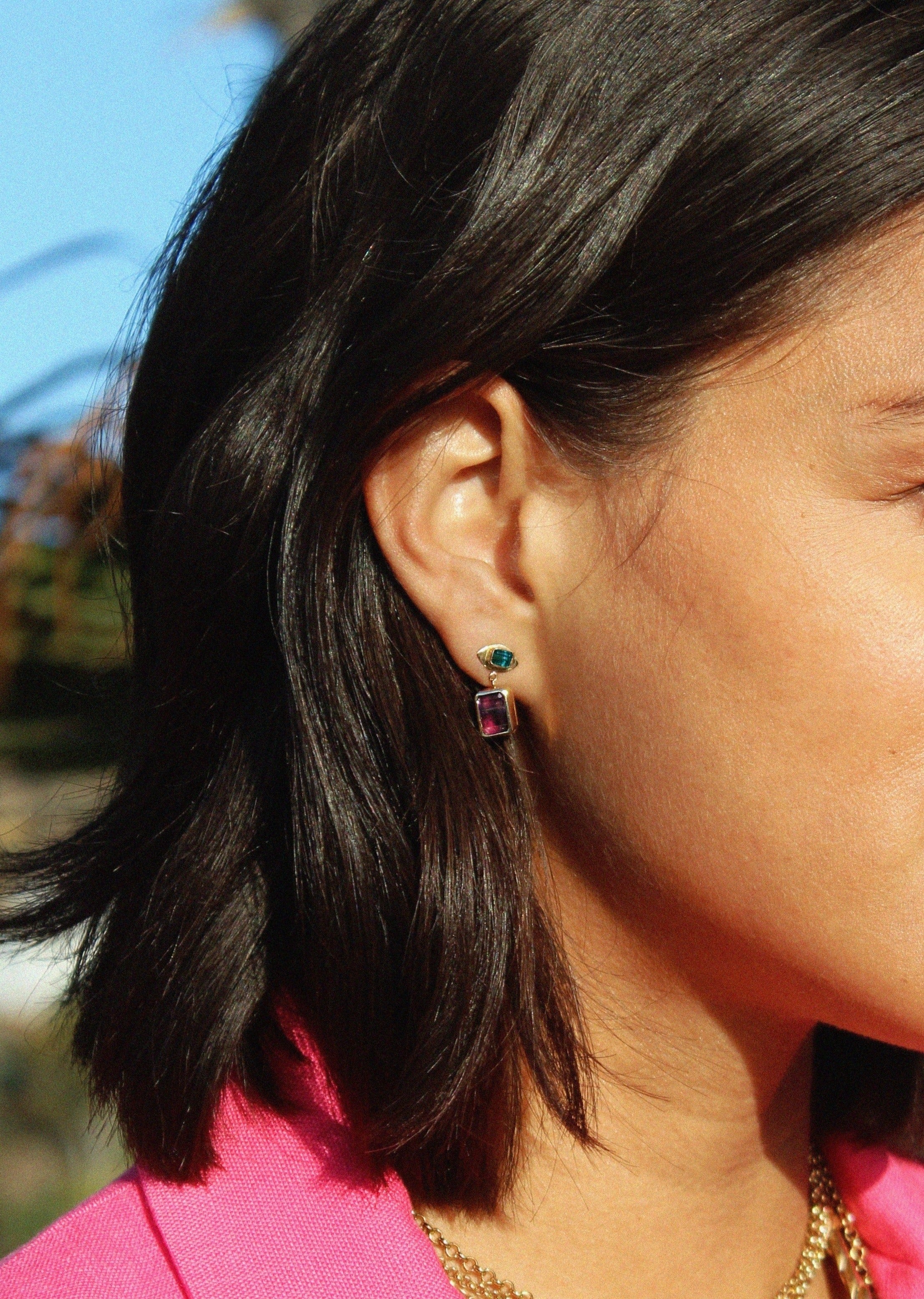 Topaz Evil Eye Earrings | Christina Magdolna