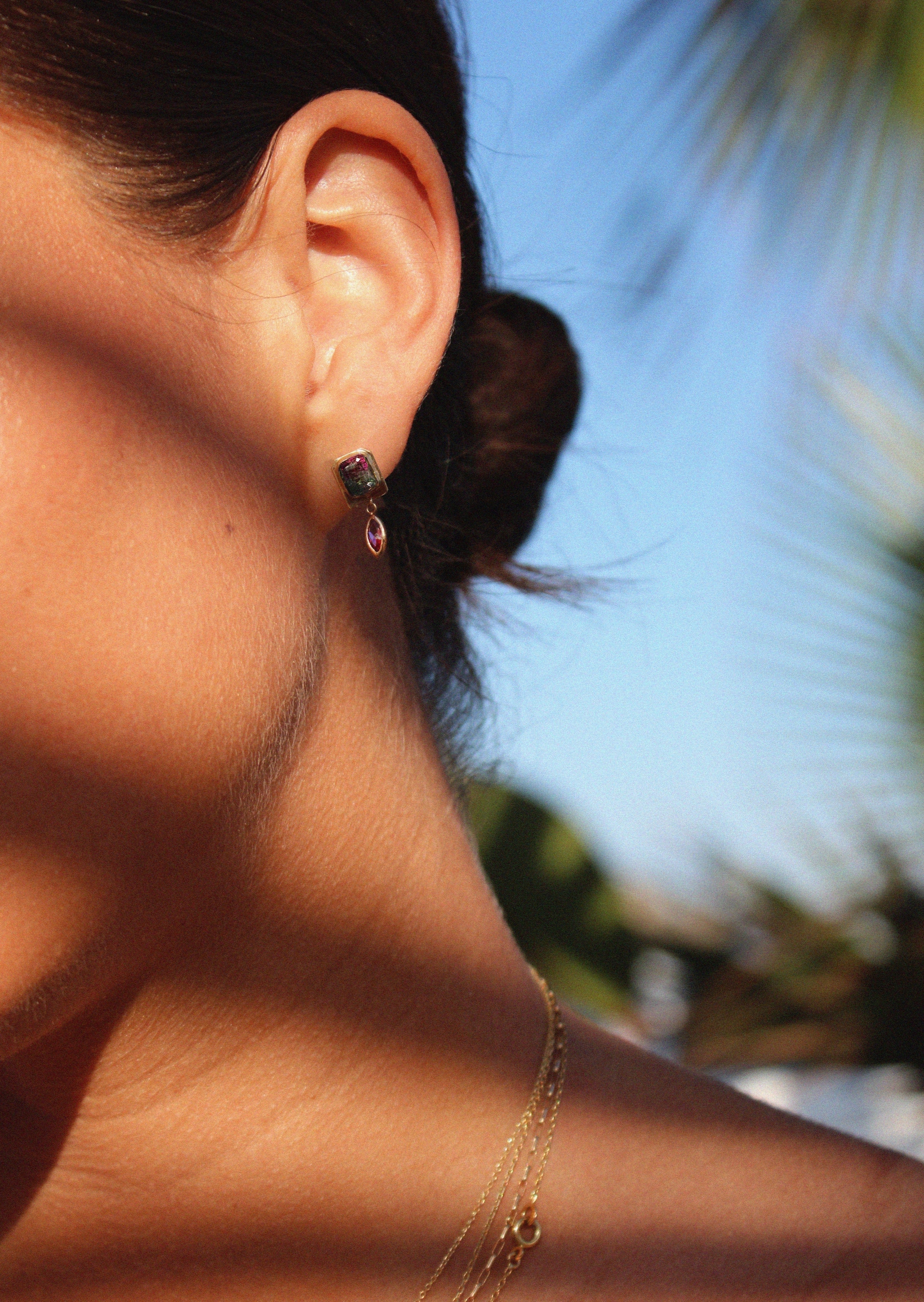 Gold Dangle Earrings | Colorful Earrings | Christina Magdolna