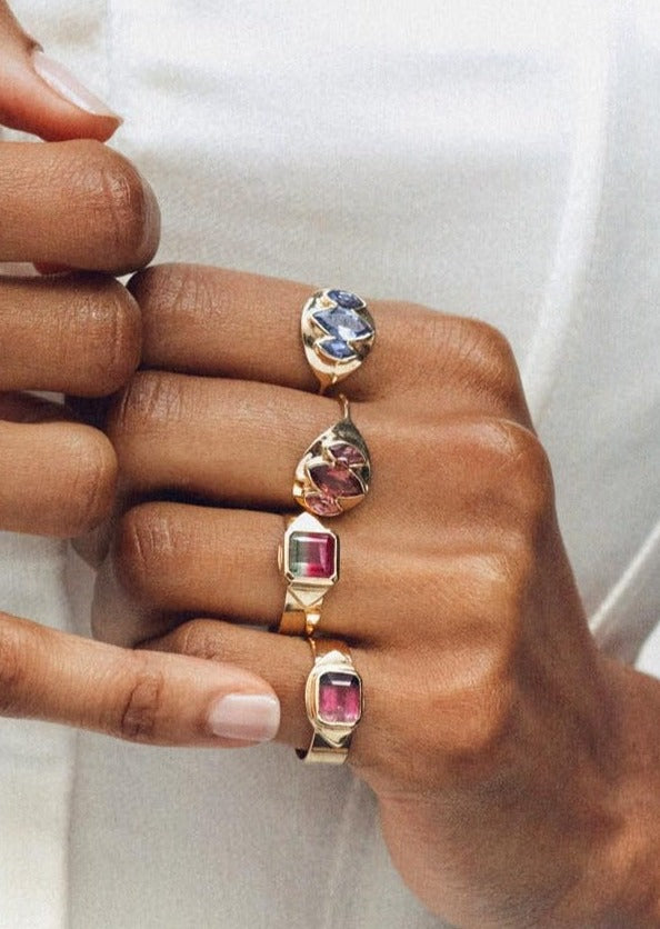 Eye Ring with Pink Tourmaline Ring | Christina Magdolna