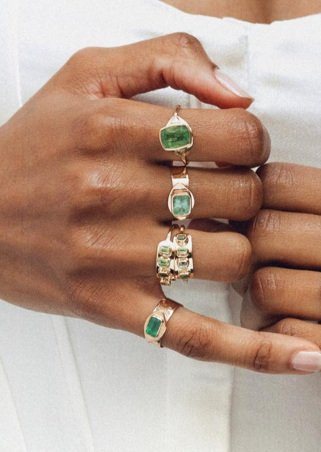 Eye rings in tourmaline and diamond | Christina Magdolna