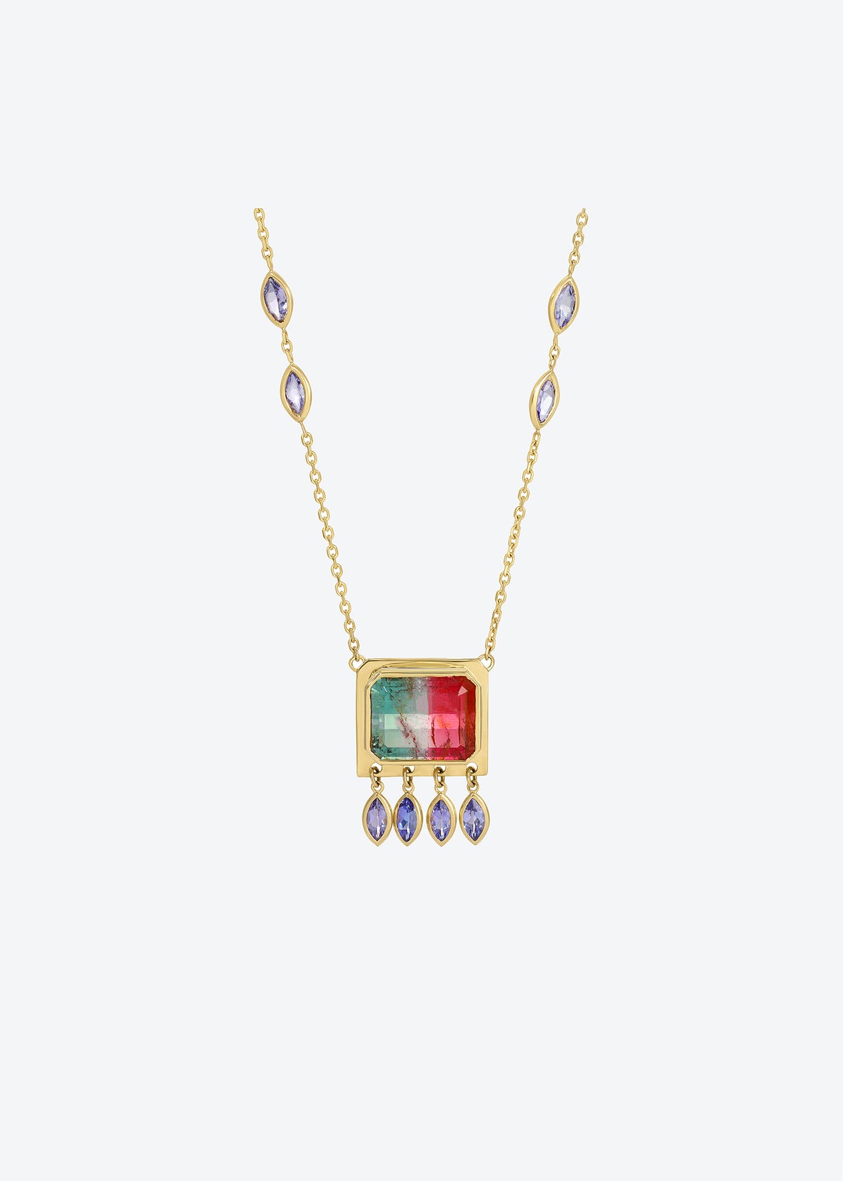 Tricolor Lumen Necklace in Green Tourmaline