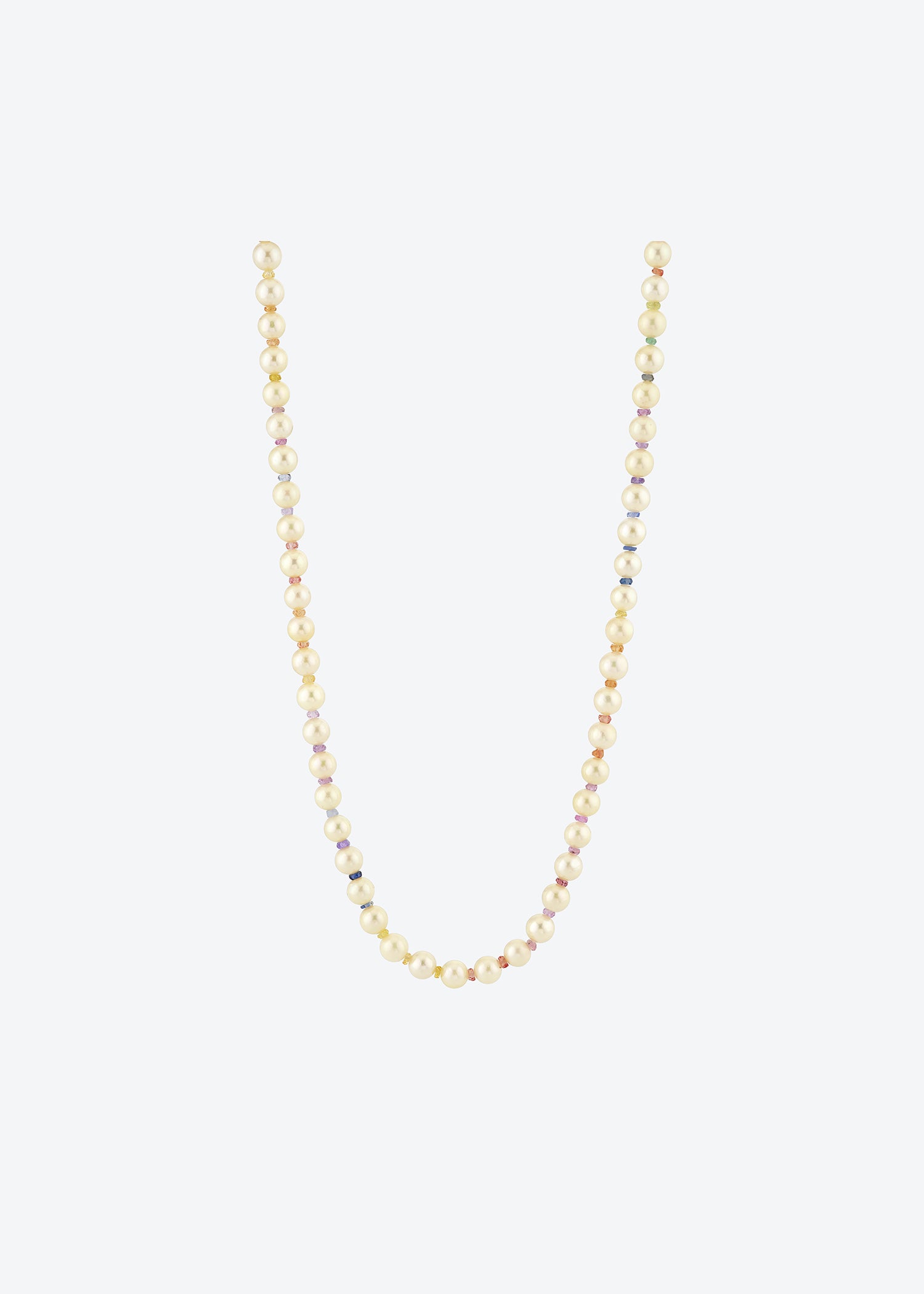 Akoya Pearls with Multicolor Sapphire