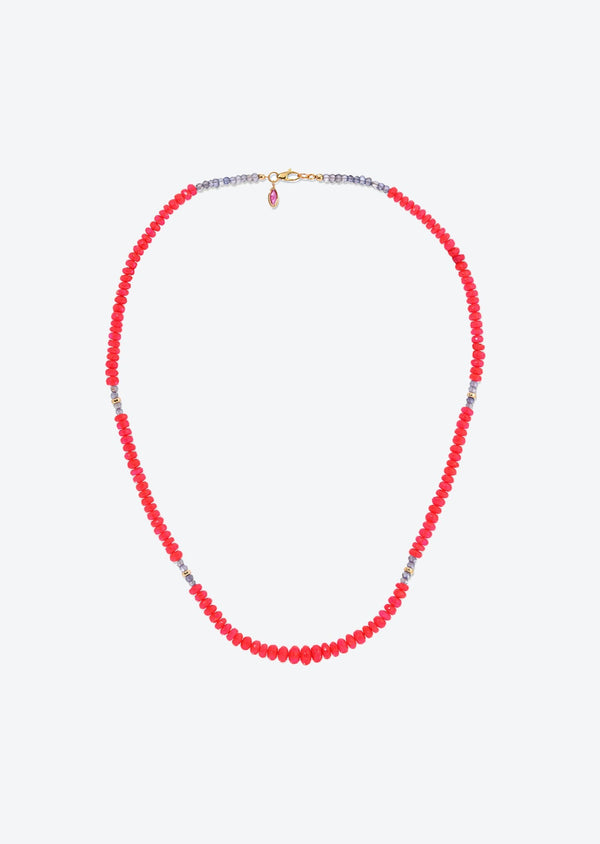 Beaded Necklace in Raspberry Opal
