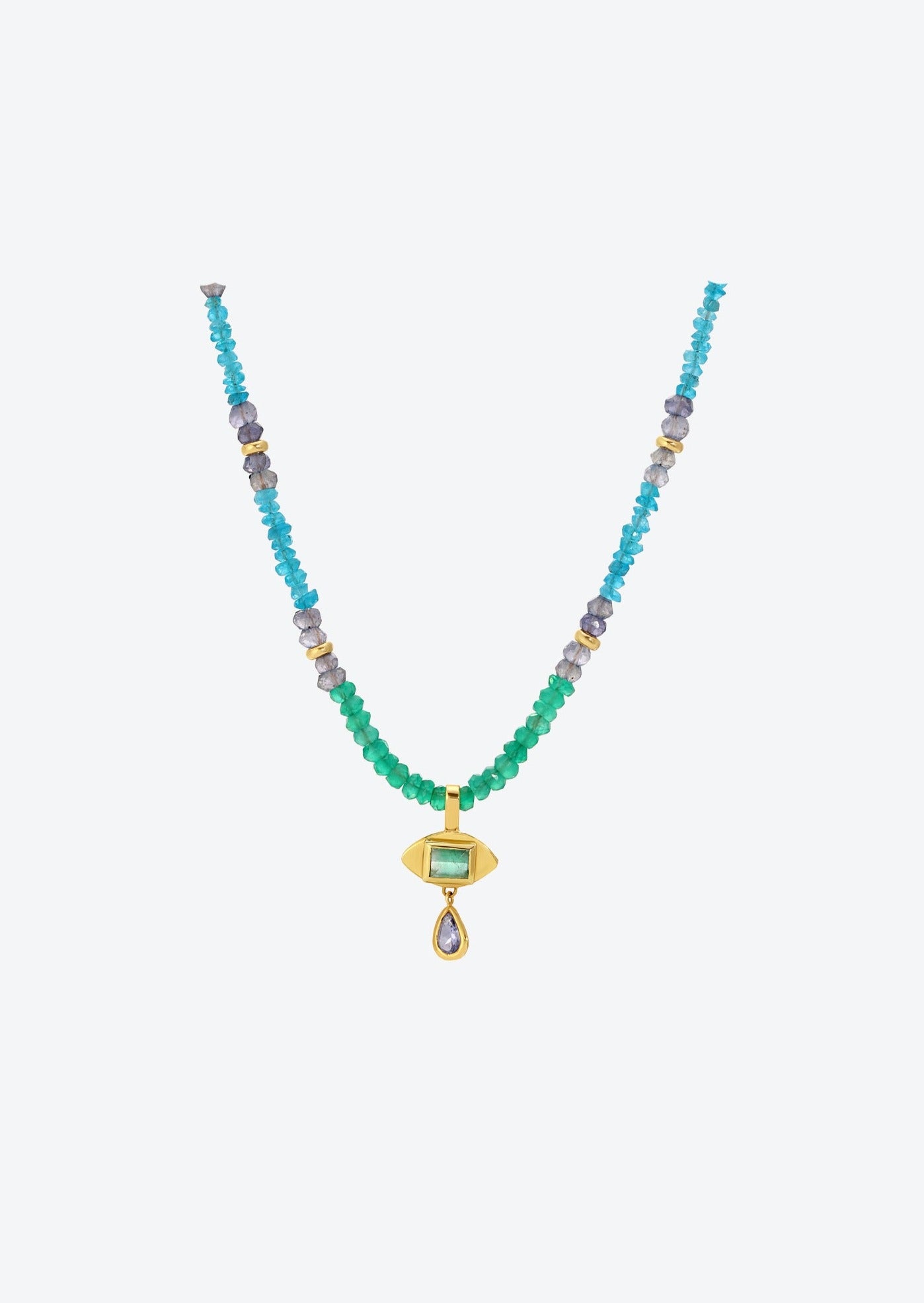 Gemstone bead necklace evil eye | Christina Magdolna