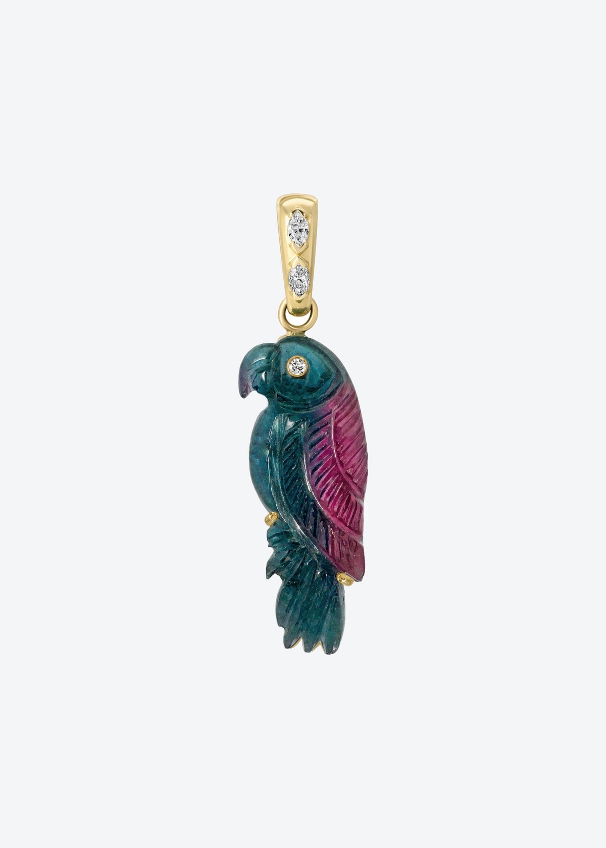 Bicolor Parrot Pendant with Marquis Diamonds