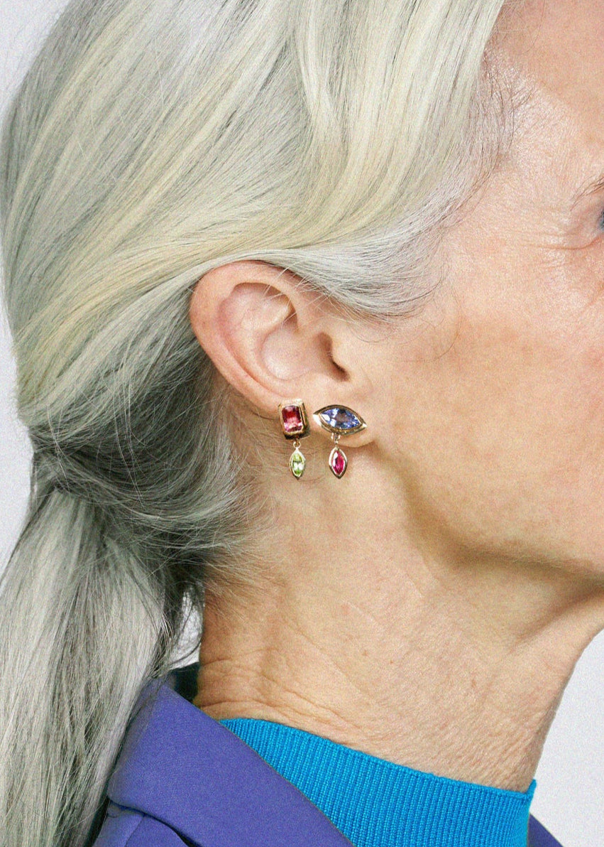 Eye Droplet Studs in Tanzanite