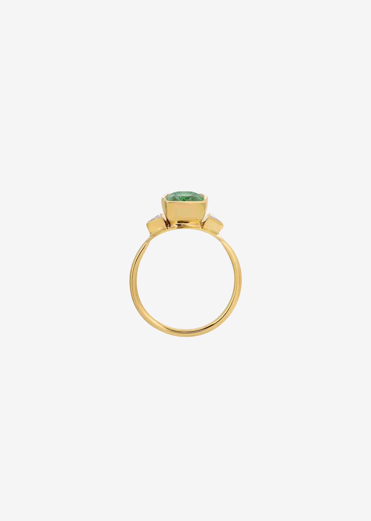 Diamond Eye Ring in Green Tourmaline