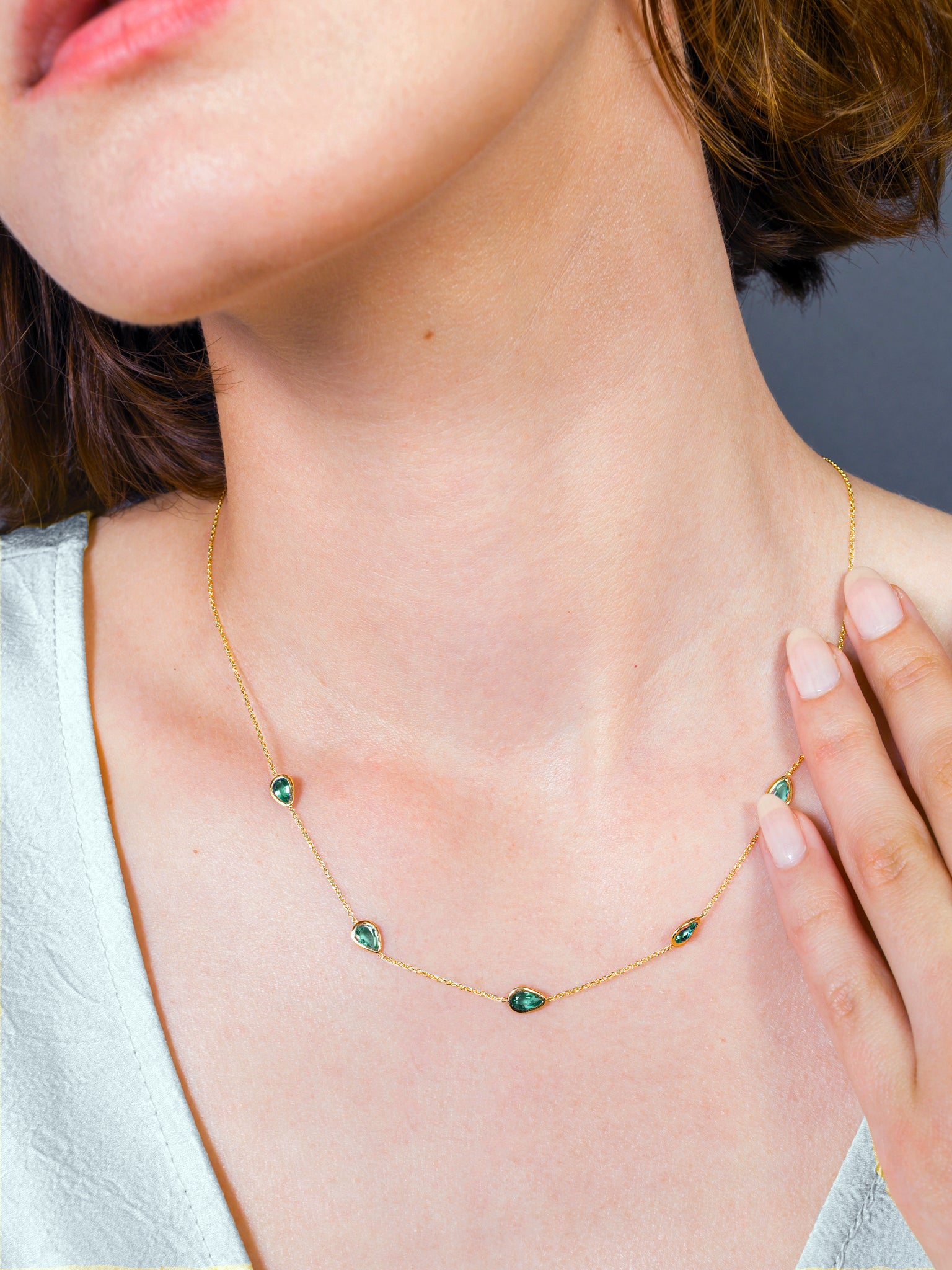 Emerald Station Necklace