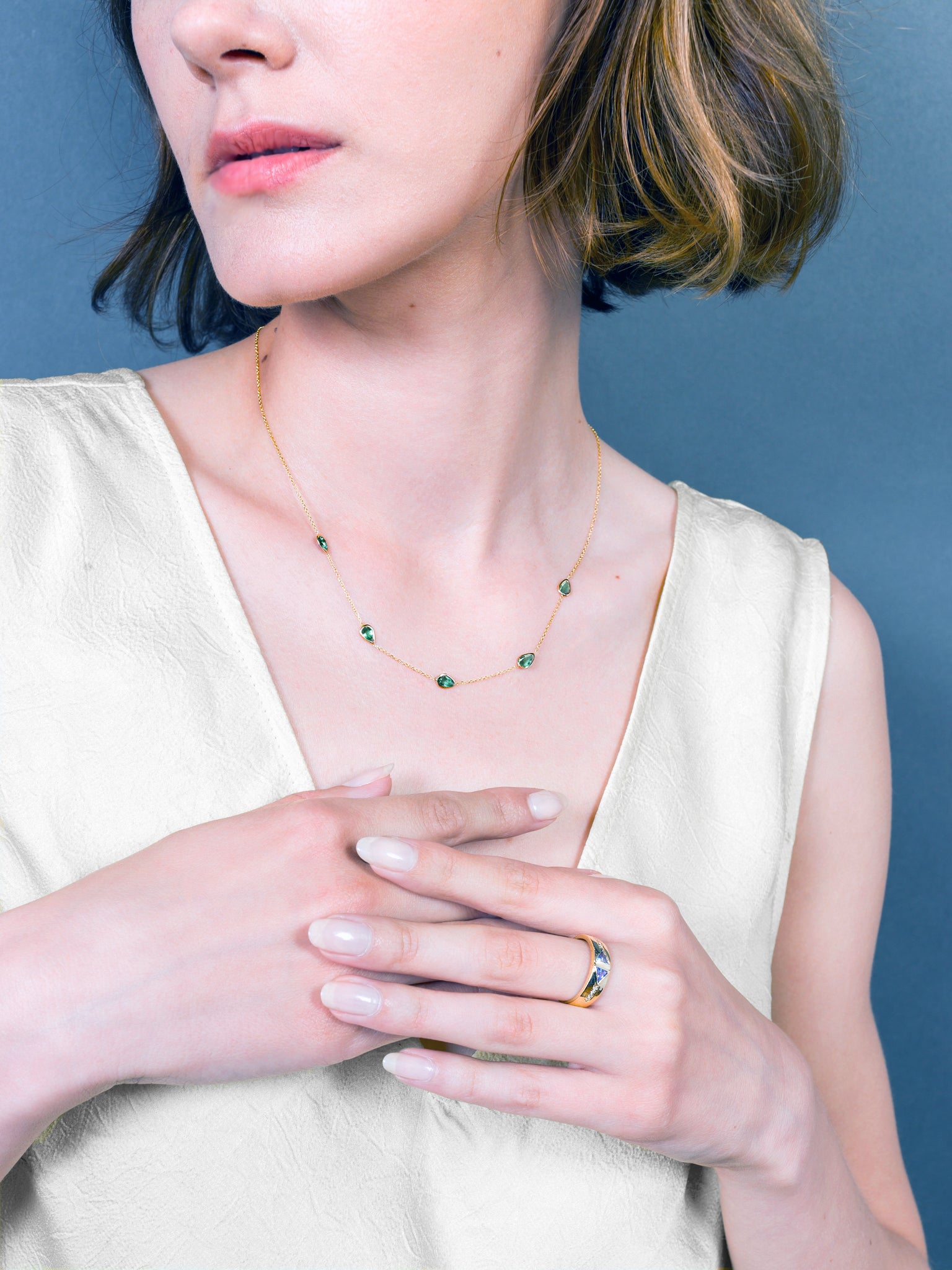 Emerald Station Necklace