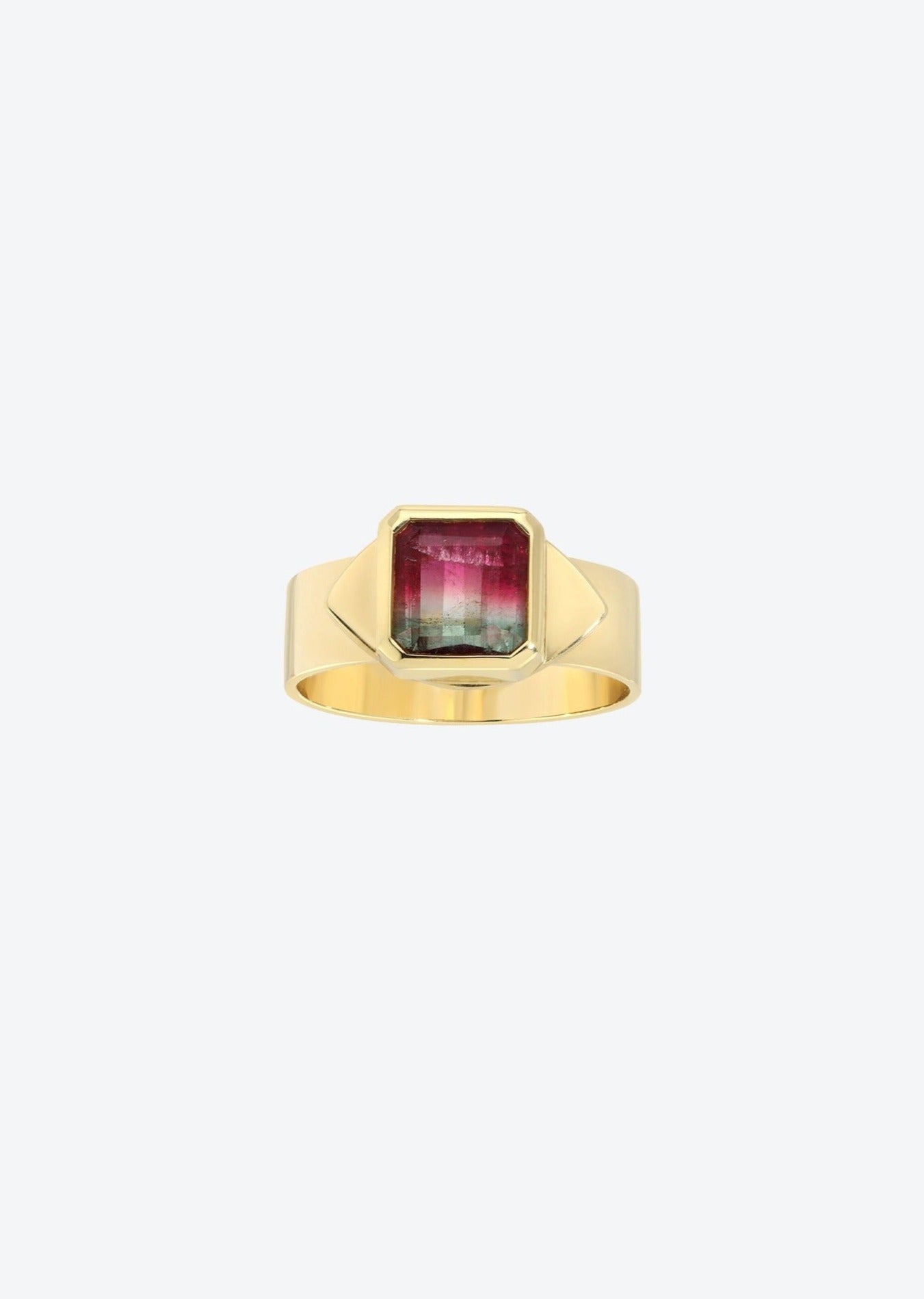 Evil eye ring in watermelon tourmaline | Christina Magdolna