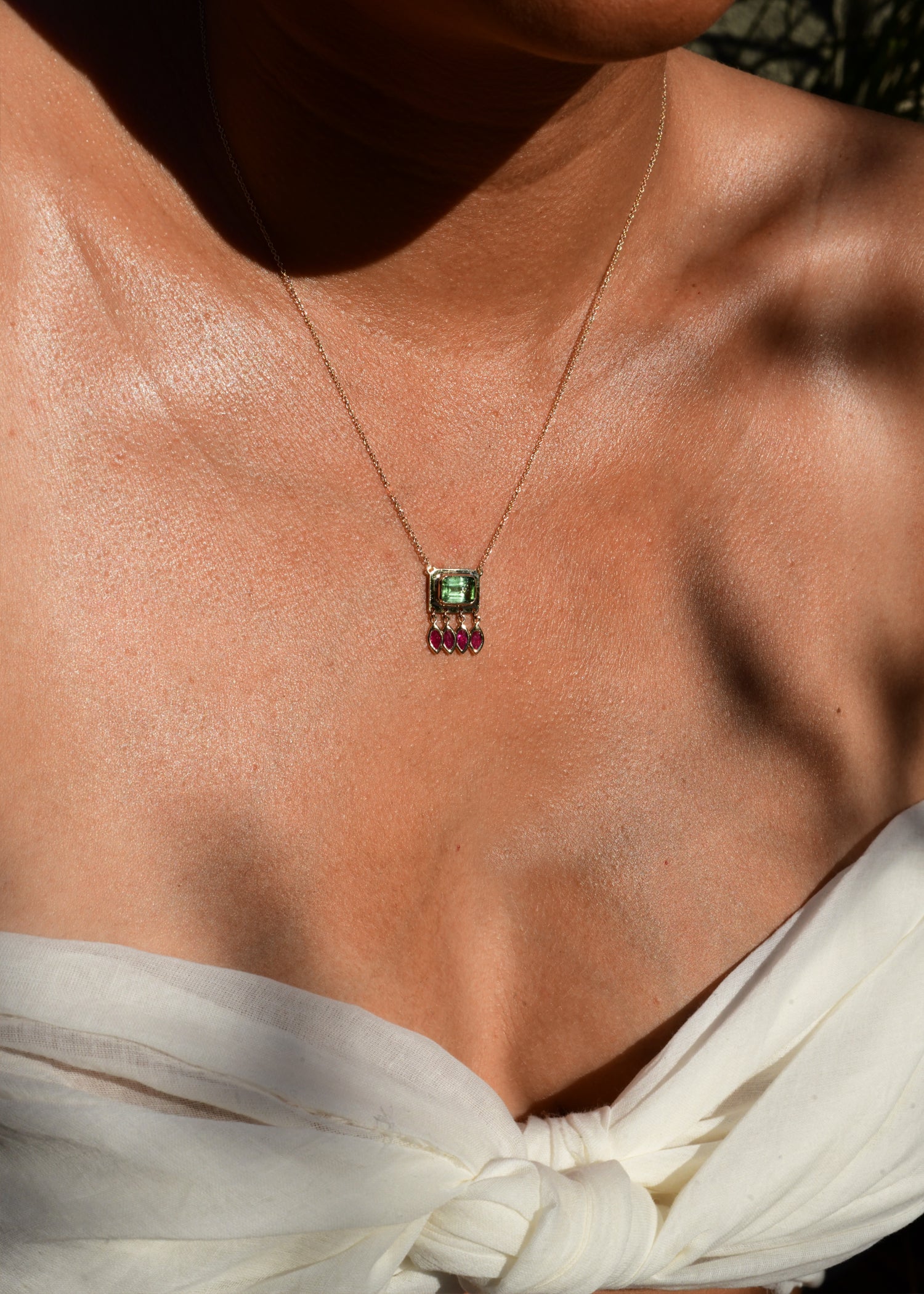 Gem Necklaces with green tourmaline | Christina Magdolna