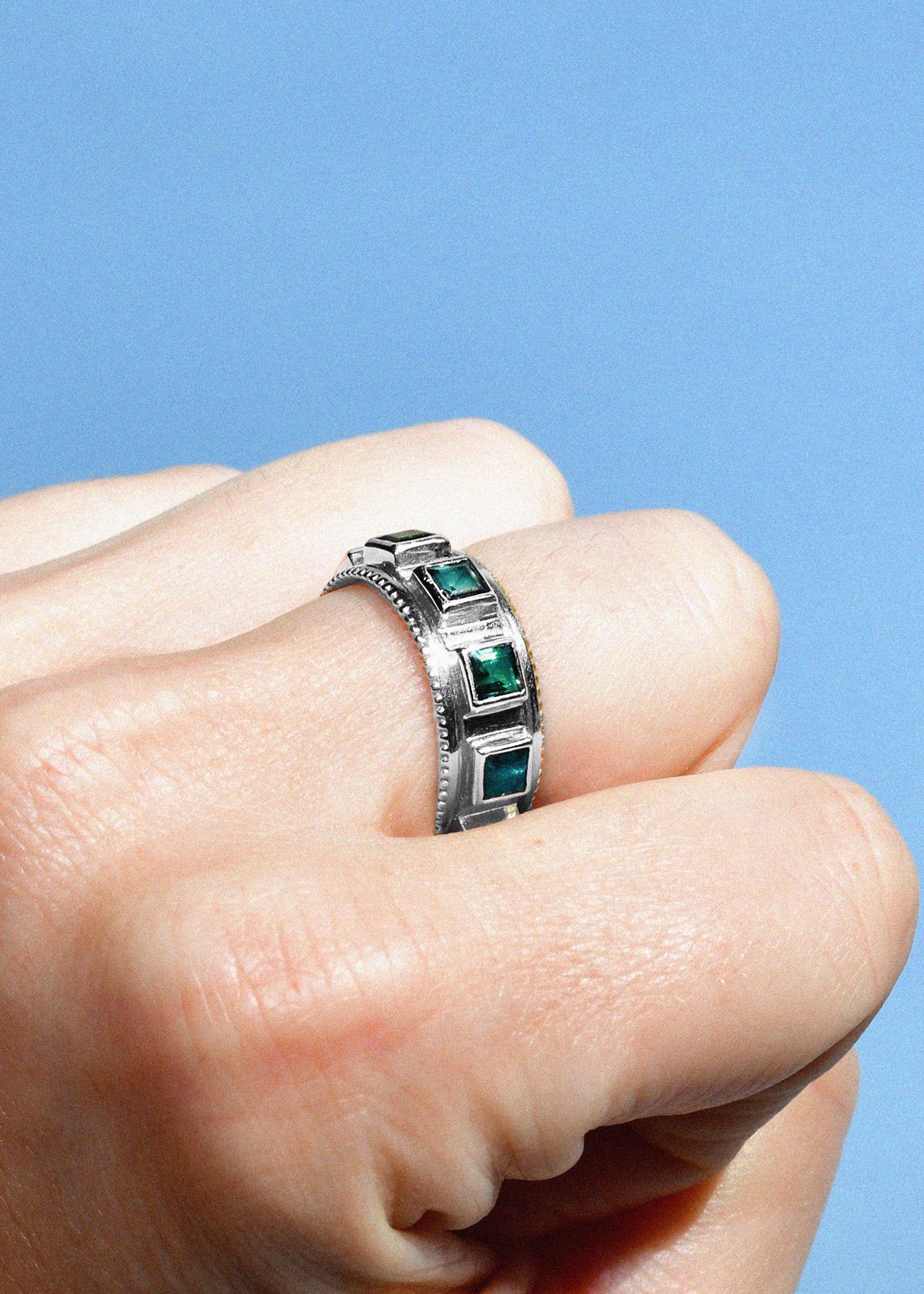 Melon Drop Silver Ring in Cenote