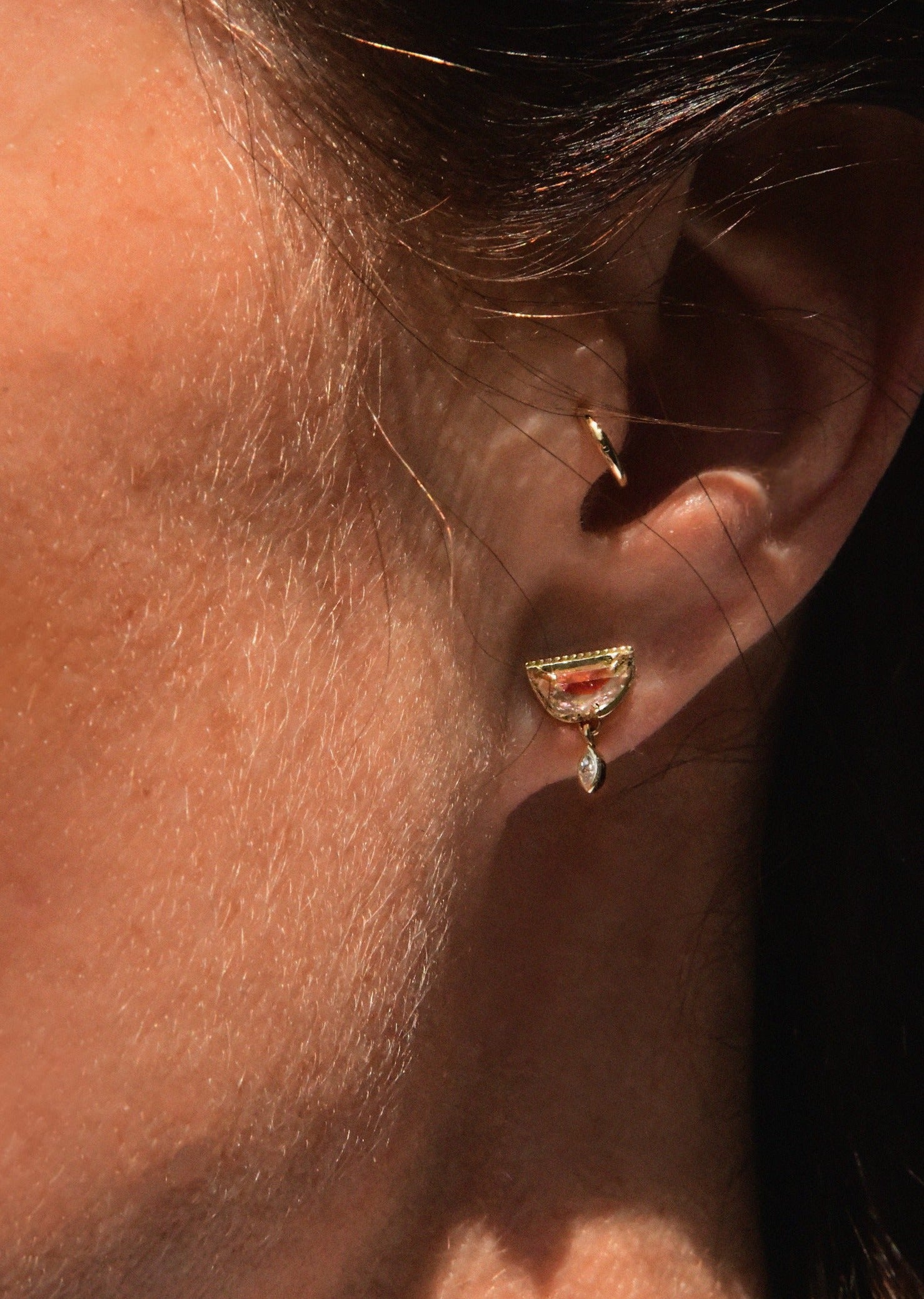 Diamond Dangle Earrings with Tourmalines | Christina Magdolna