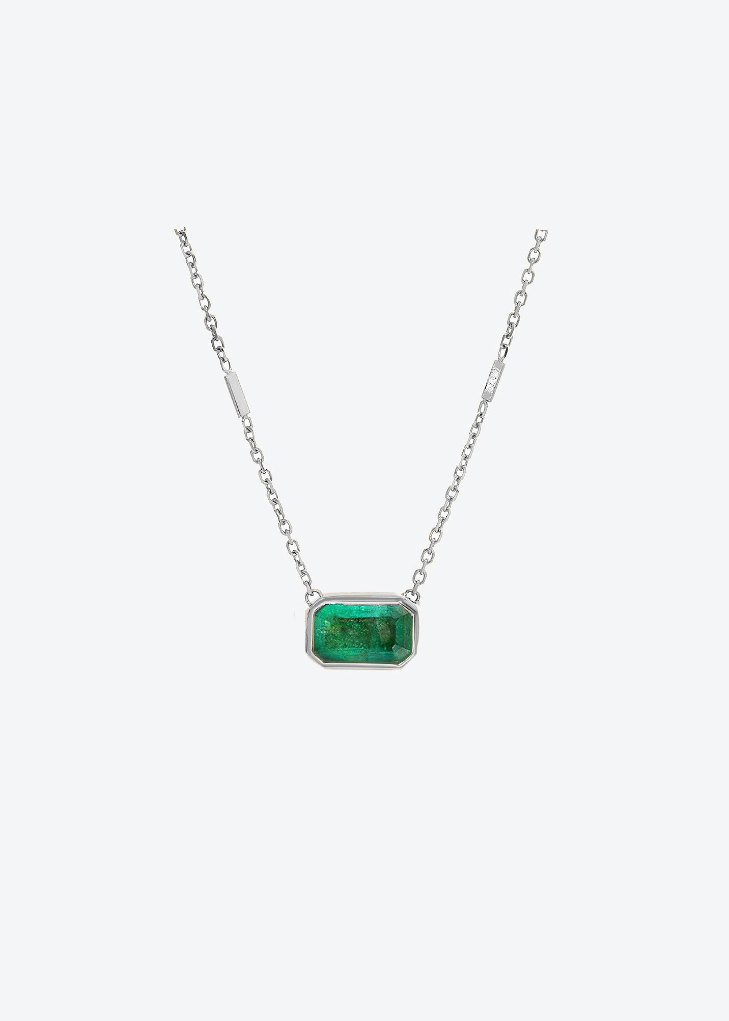 Silver Oasis Necklace in Emerald