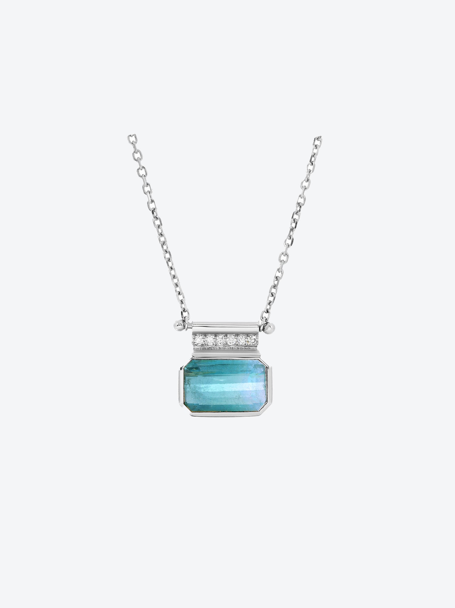 Silver Reverie Necklace in Blue Tourmaline