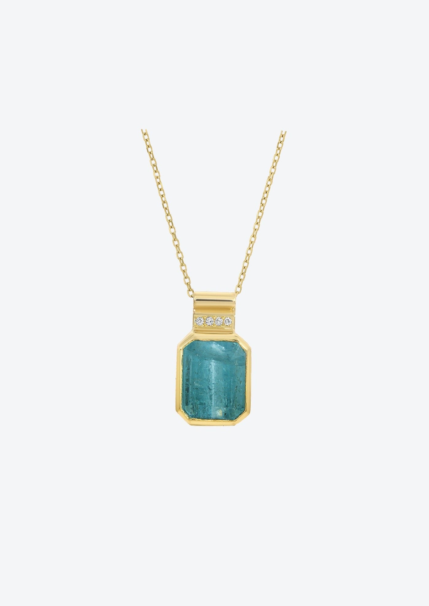 Pave Diamond Necklace Blue Stone Jewelry | Christina Magdolna