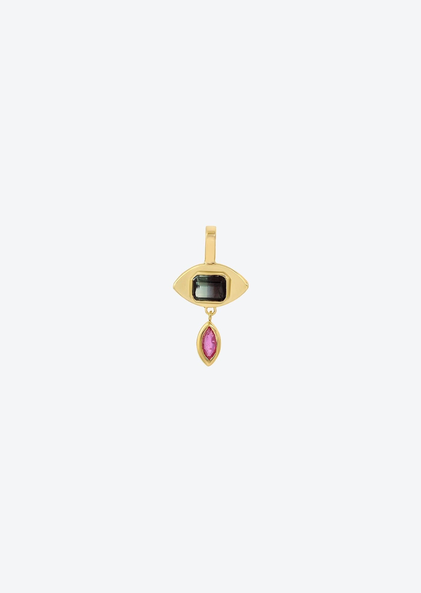 Evil eye pendant gold with tourmaline and ruby | Christina Magdolna