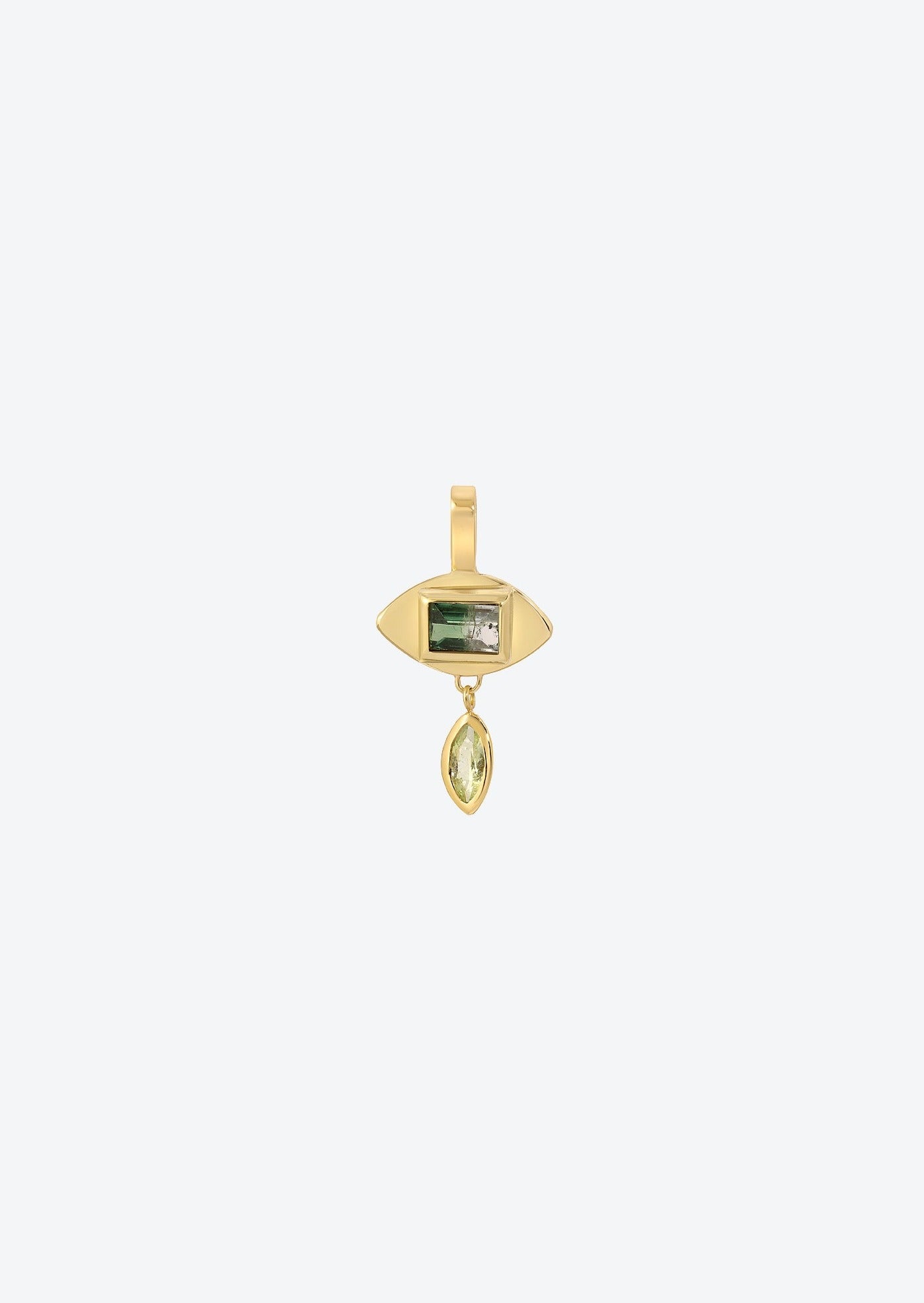 Evil Eye Pendant Gold with Green Tourmaline | Christina Magdolna