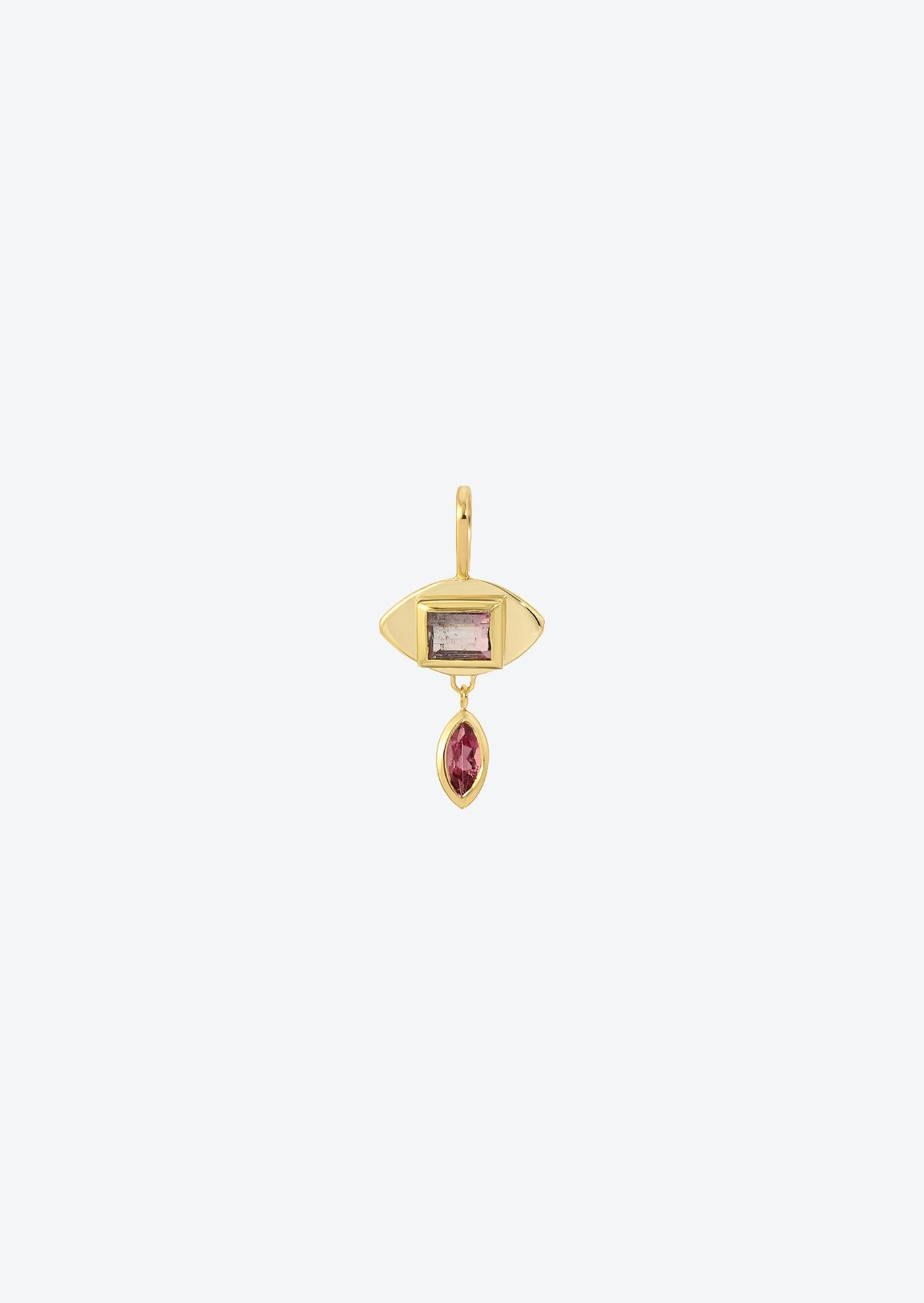 Evil Eye Pendant Gold and Pink Tourmaline | Christina Magdolna