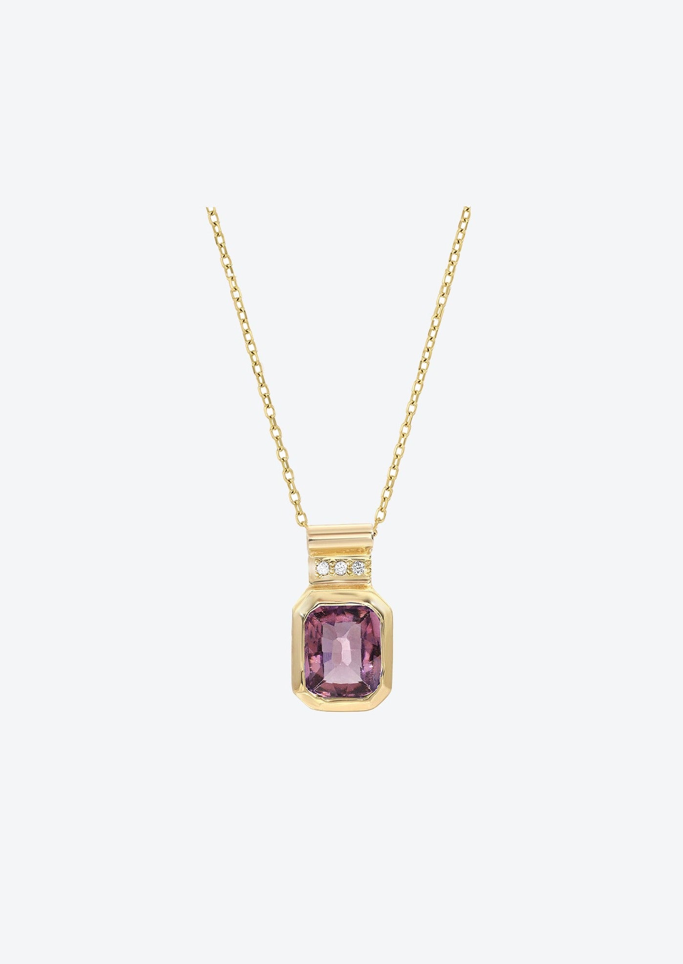 Dainty Gold Necklace with Pink Tourmaline | Christina Magdolna