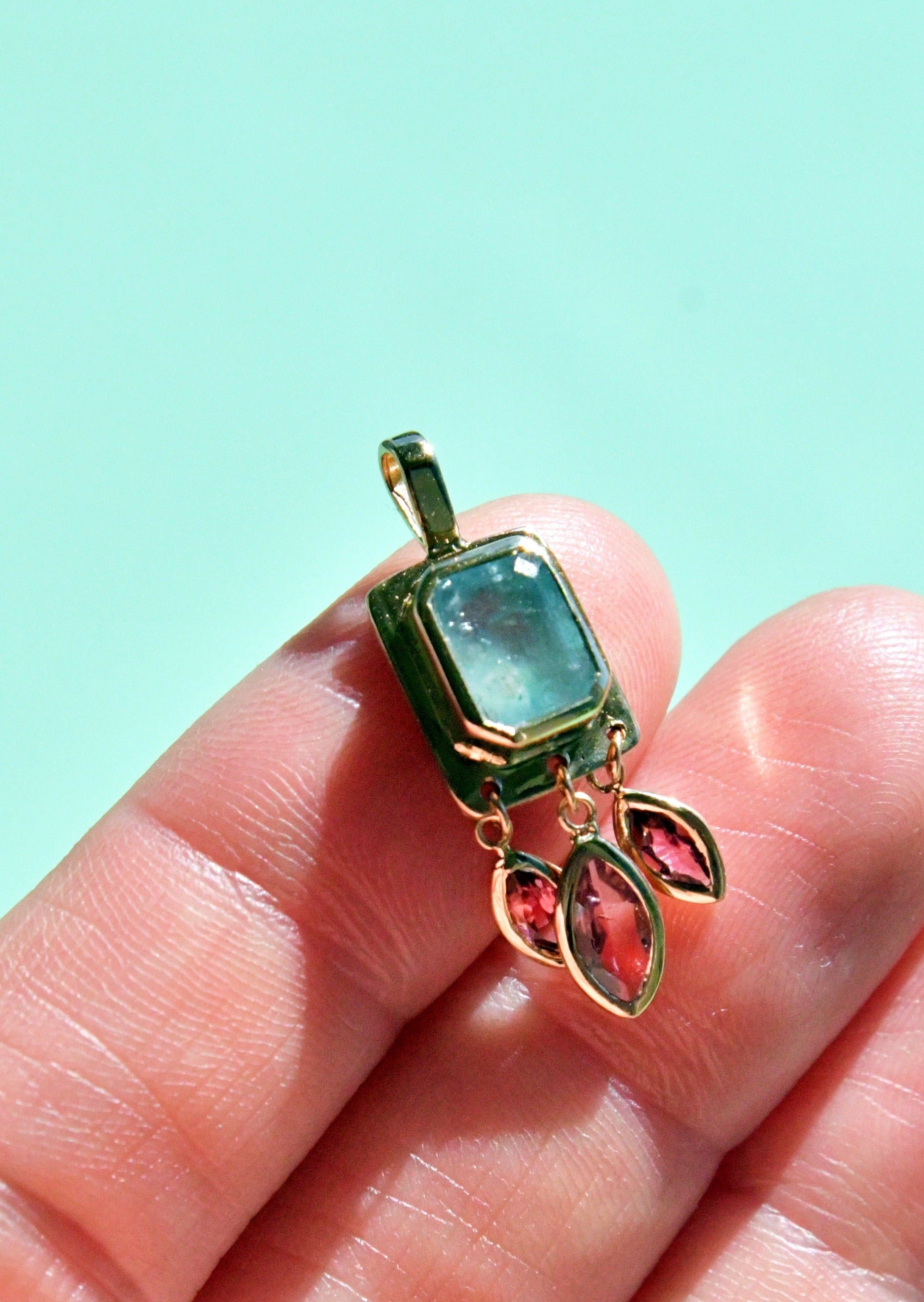 Emerald Pendant with Tourmaline | Christina Magdolna