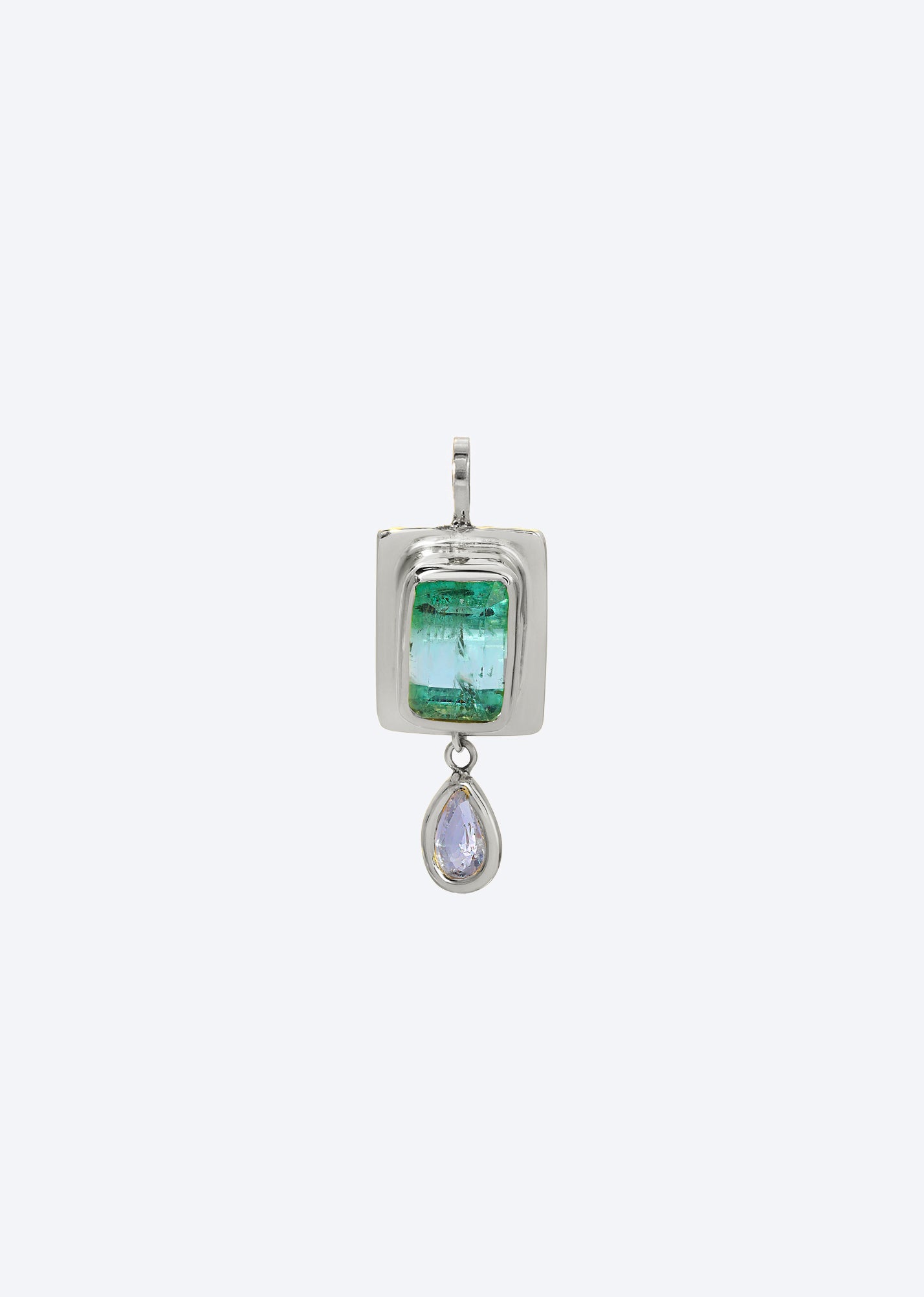 Silver Raindrop Pendant in Blue Tourmaline