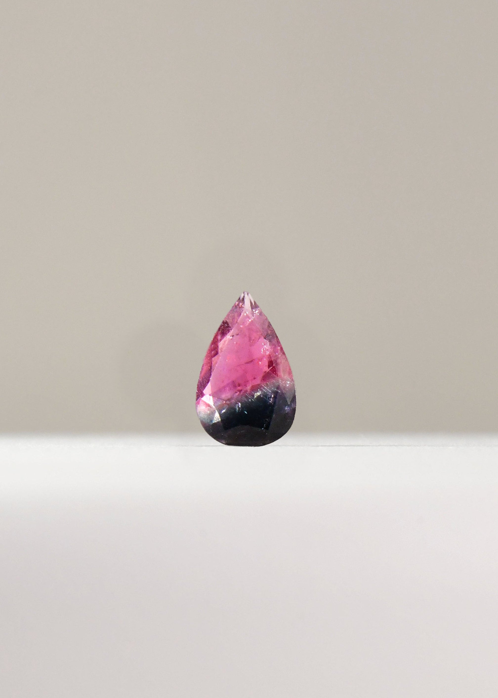 Bicolor Tourmaline Pear | Raspberry & Ink