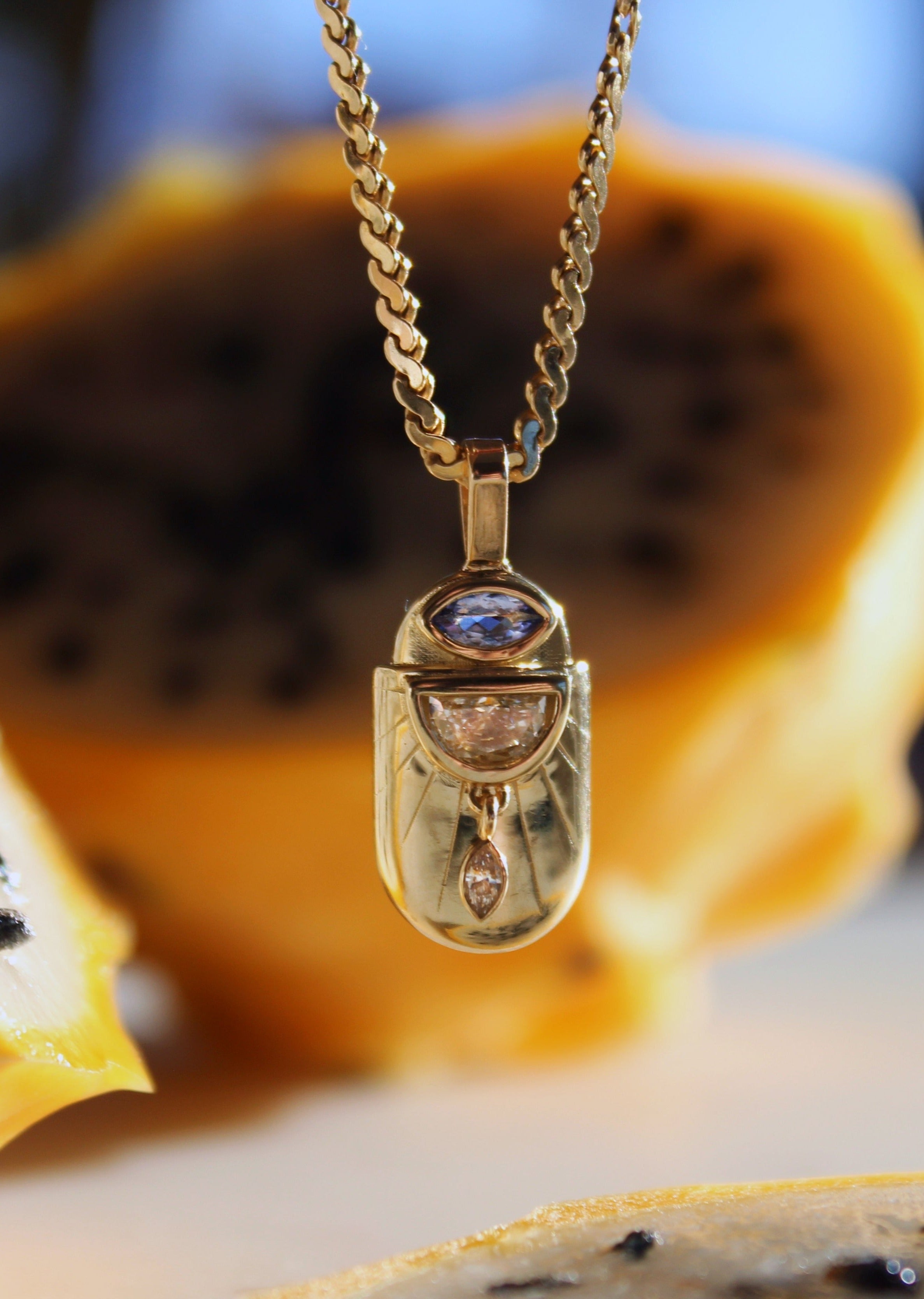 Serpentine Chain and Scarab Pendant | Christina Magdolna