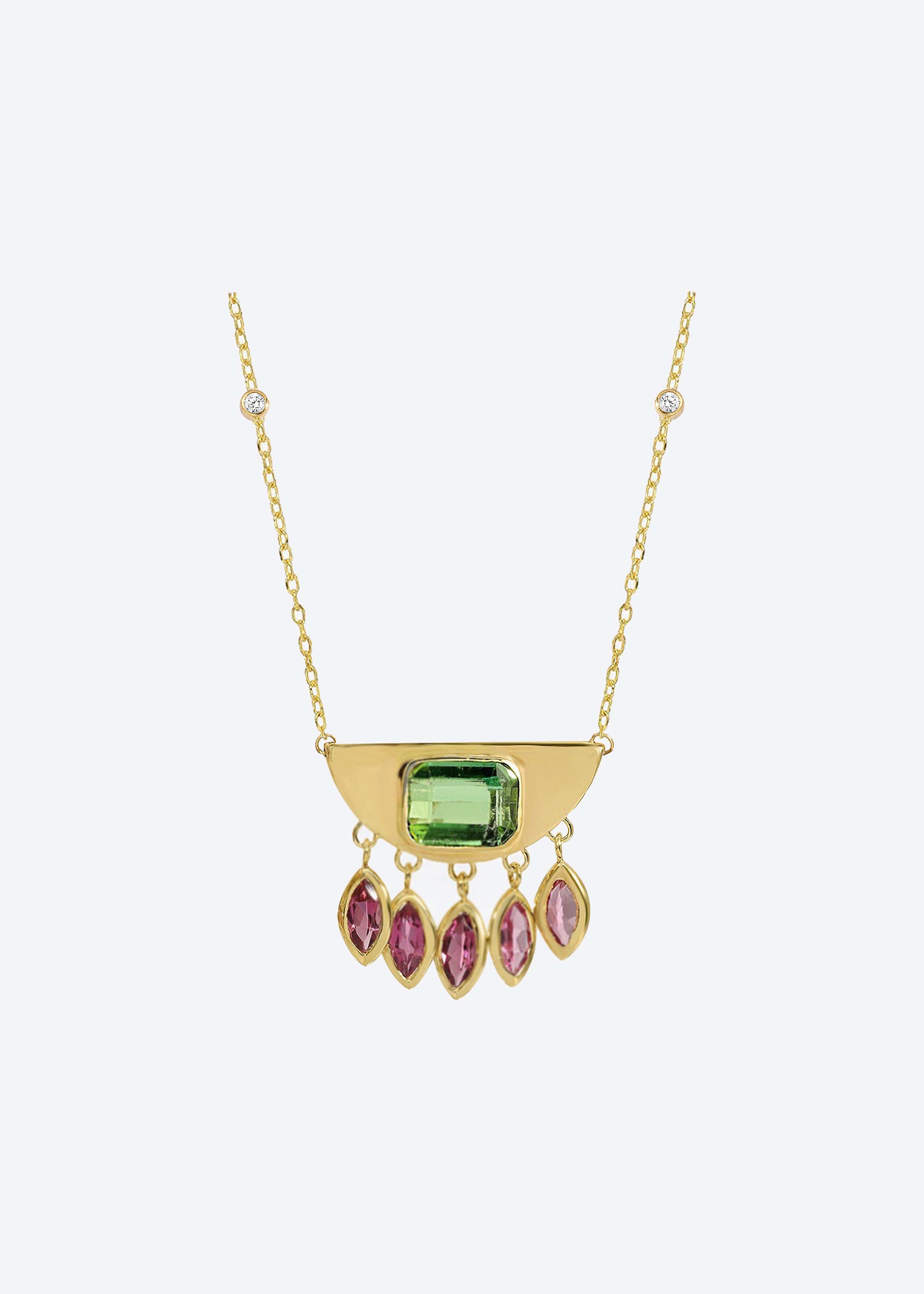 Half Moon Necklace • Tourmaline