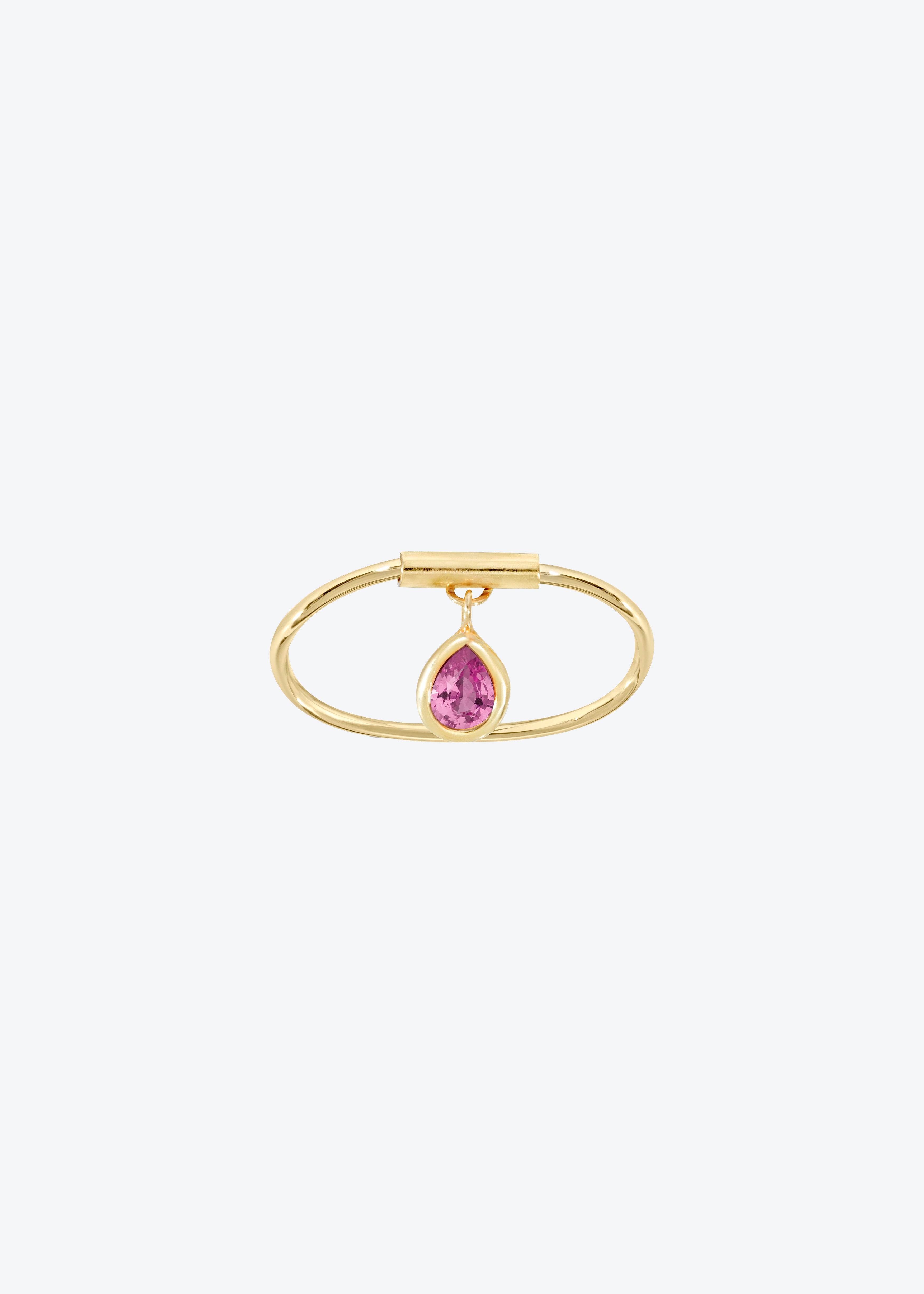 Pink Sapphire Drop Ring