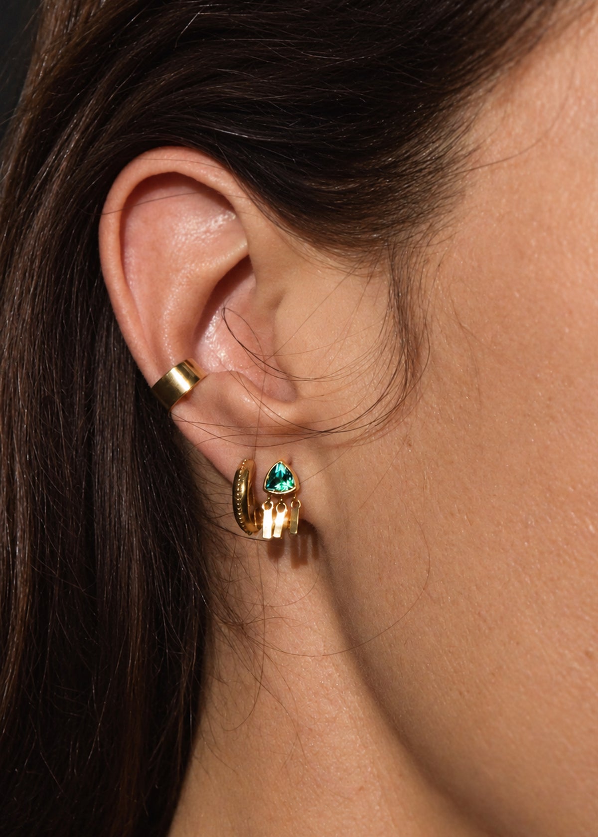 Golden Drop Studs in Apatite