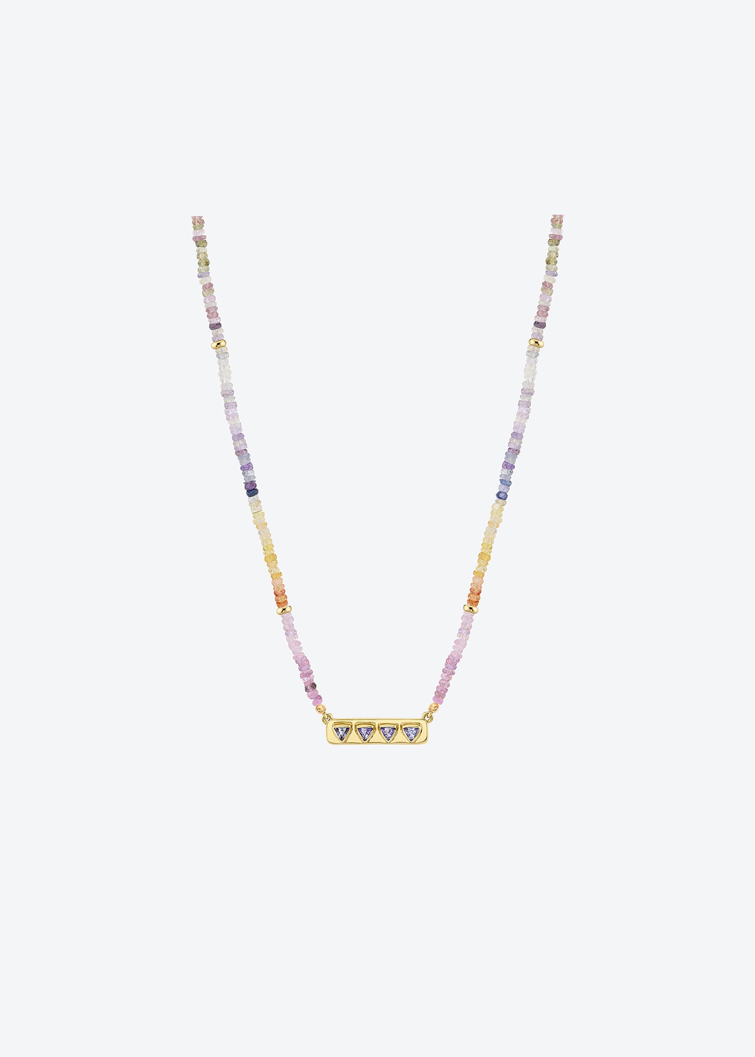 Bar Necklace with Sapphire Beads