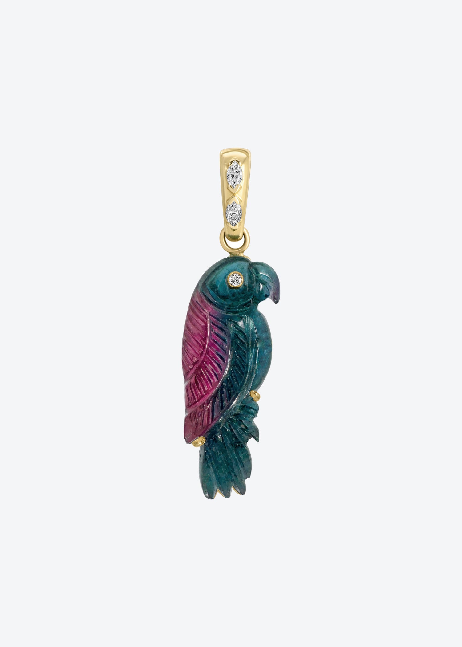 Bicolor Parrot Pendant with Marquis Diamonds