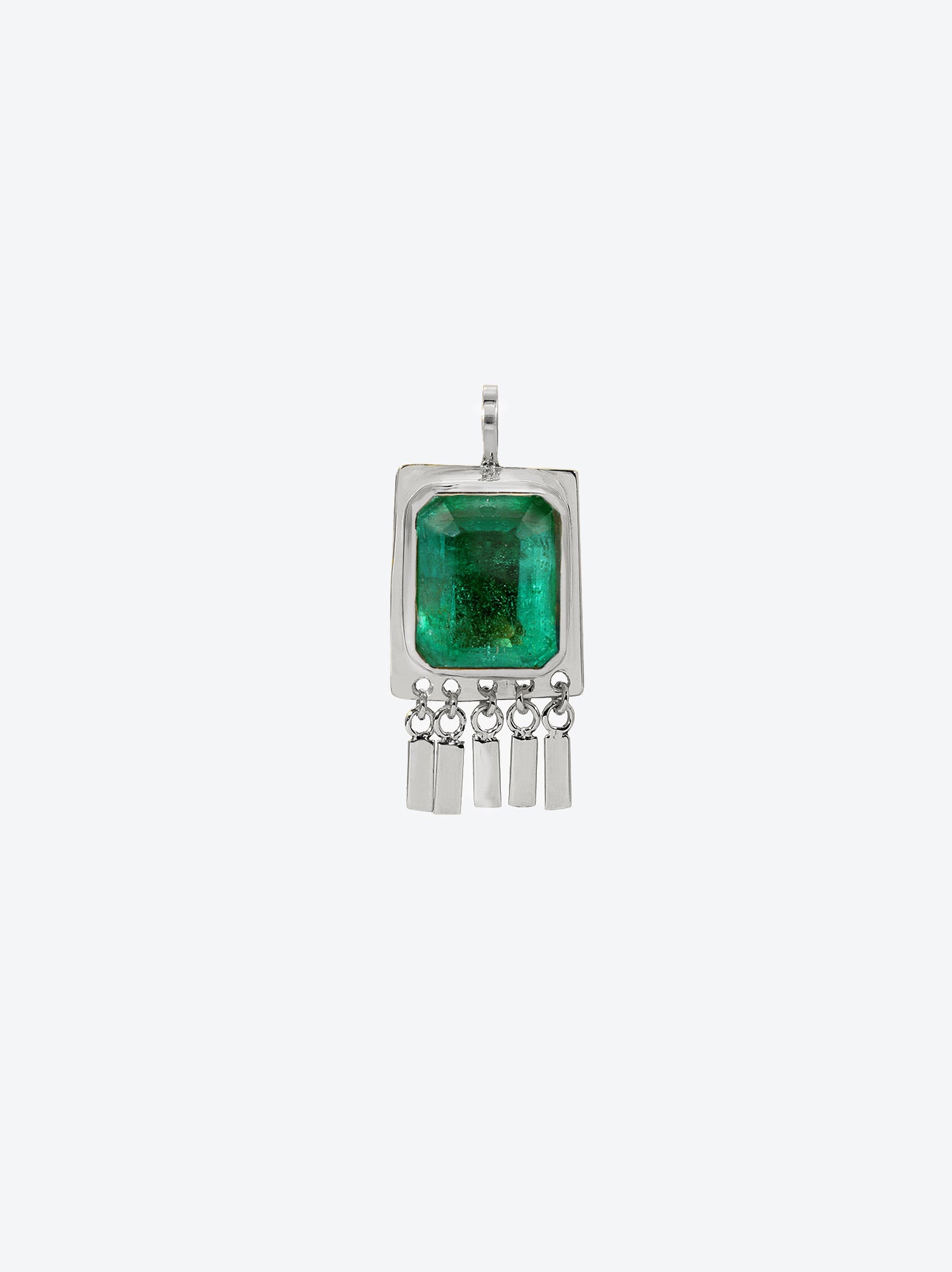 Emerald Oculus Pendant in Silver