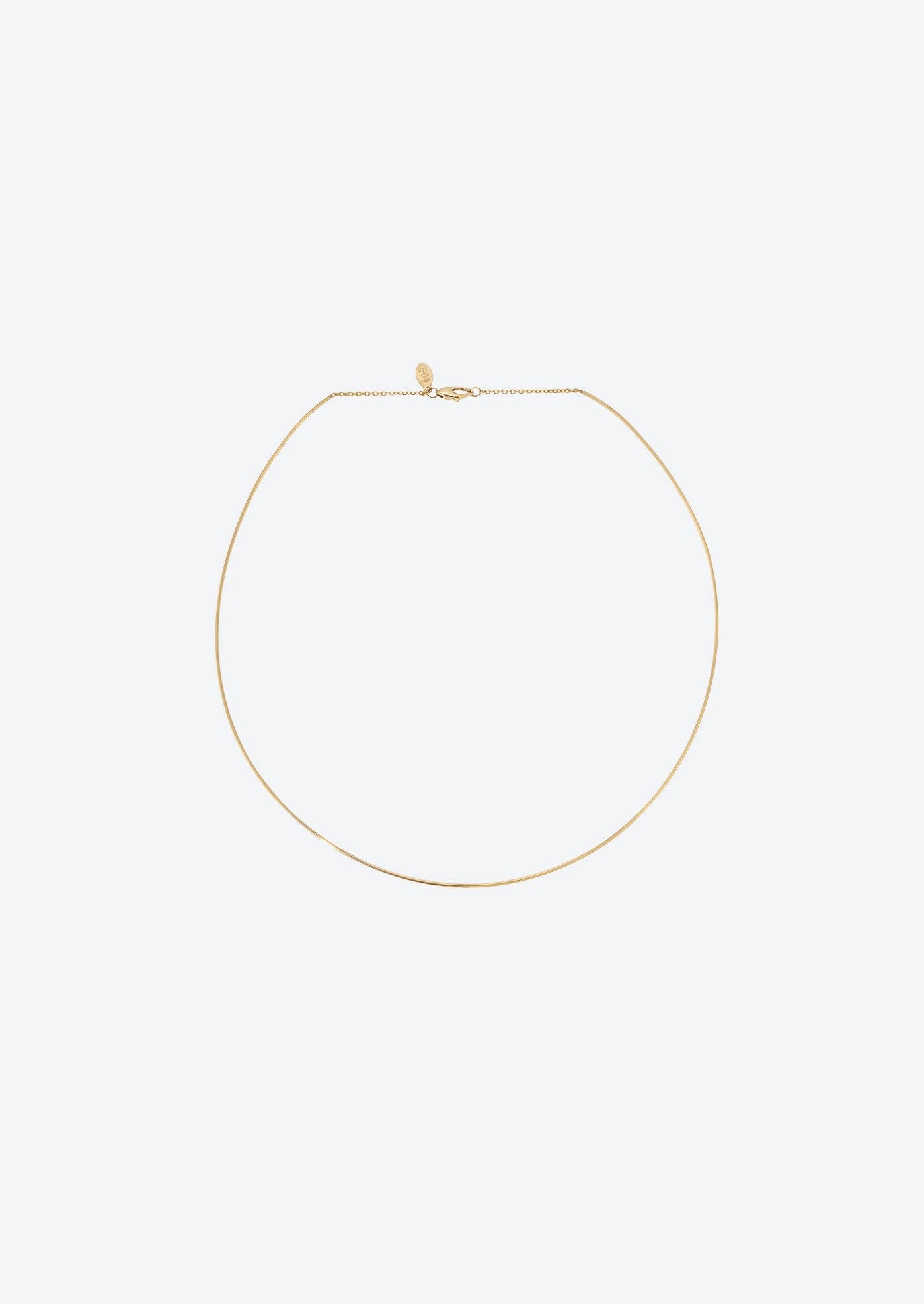 14K yellow gold wire-like collar necklace for pendants and charms