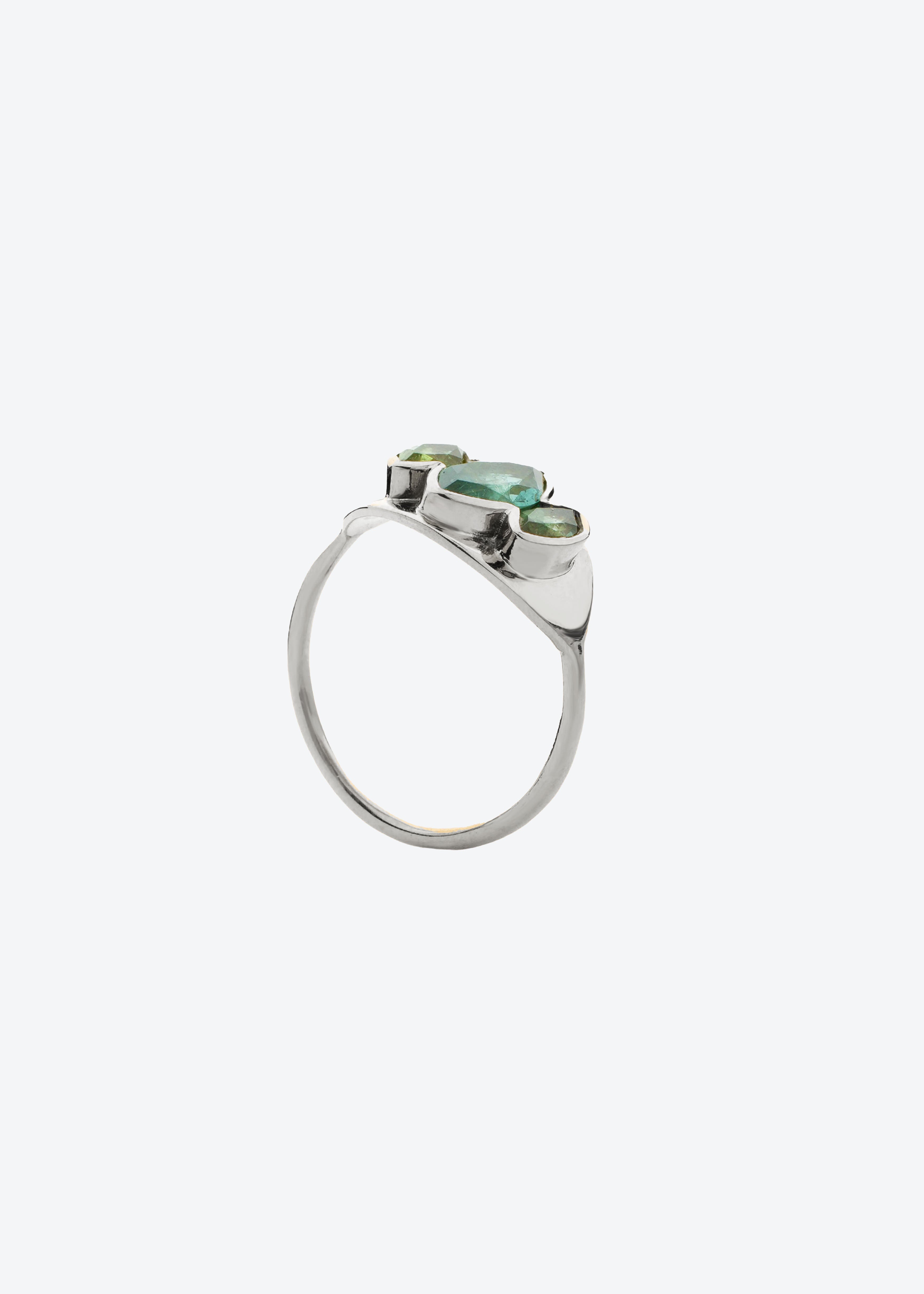 Silver Light Ring in Green Tourmaline