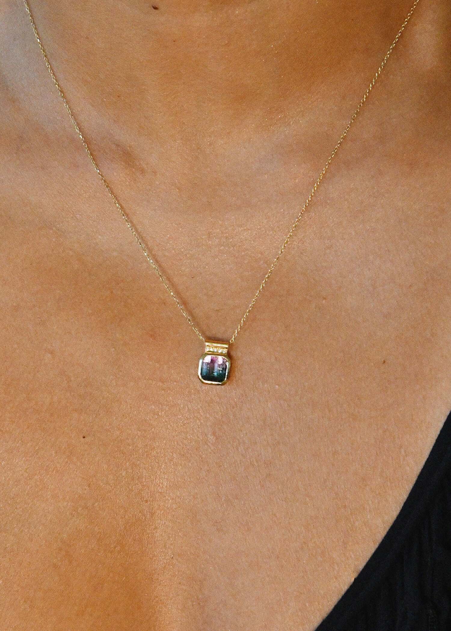 Stardust Necklace in Lilac Bicolor Tourmaline