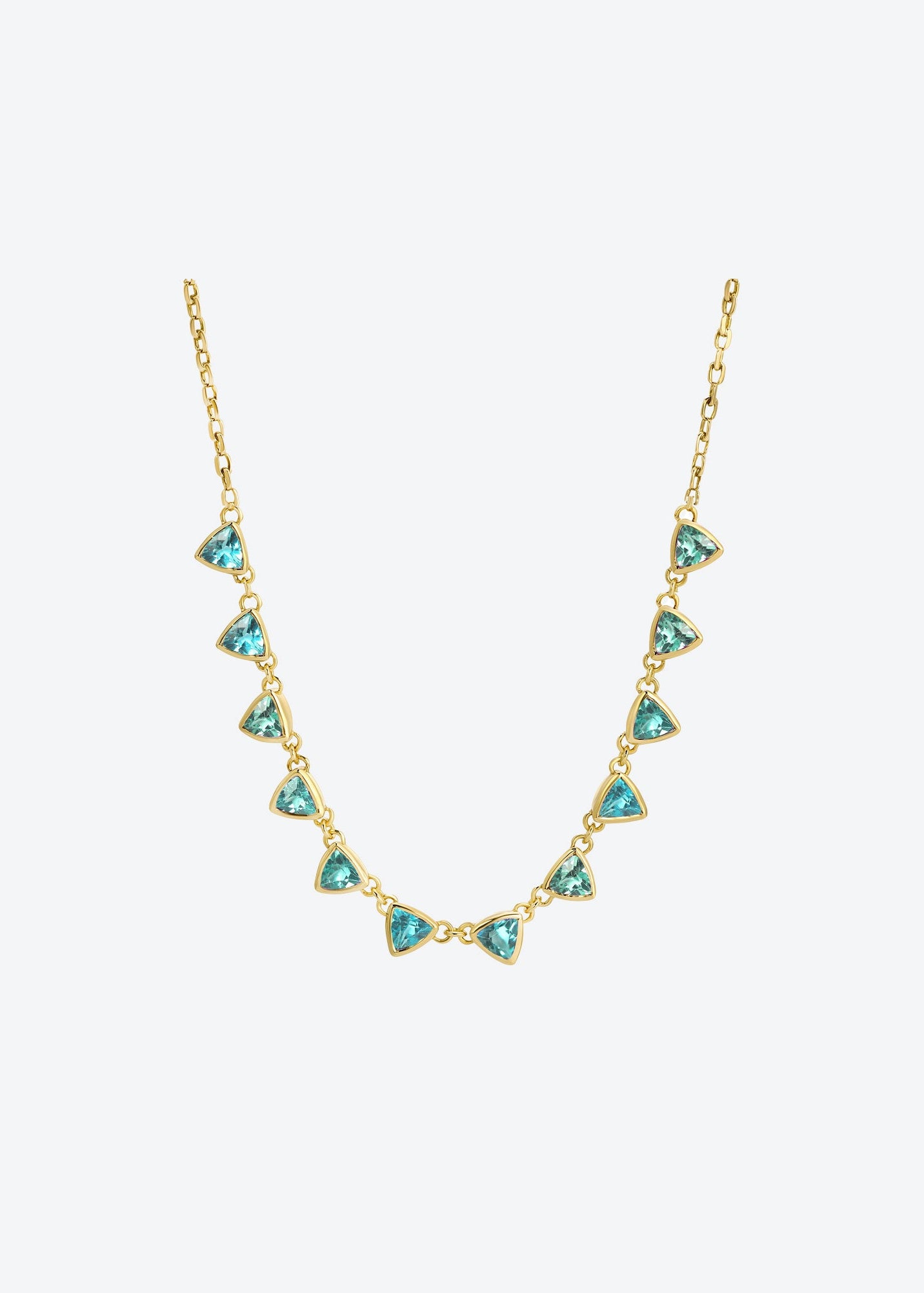 Minimalist Blue Station Necklace • 14K Gold • Christina Magdolna