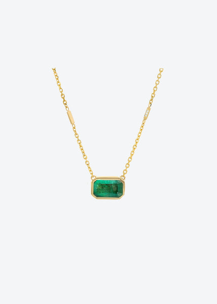 Emerald Green and Gold Necklace | Emerald Necklace | Christina