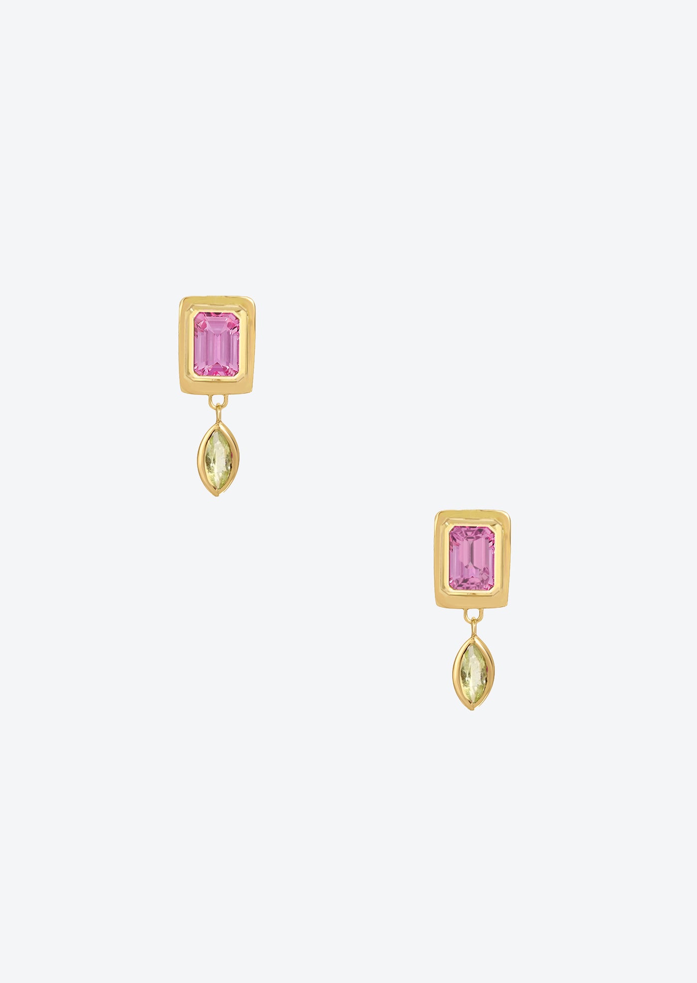 Tiny Raindrop Earrings in Pink Sapphire