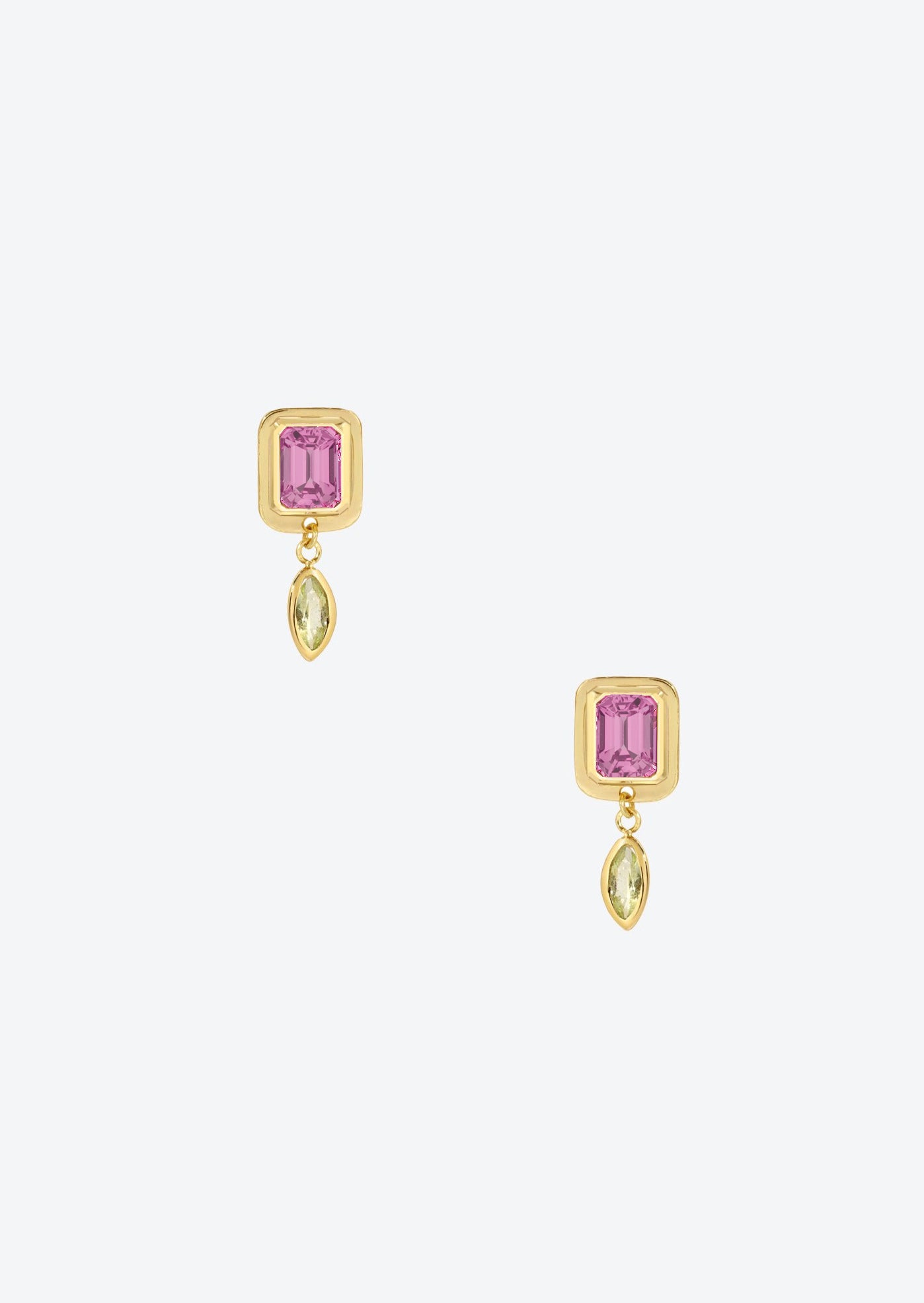 Tiny Raindrop Earrings in Pink Sapphire