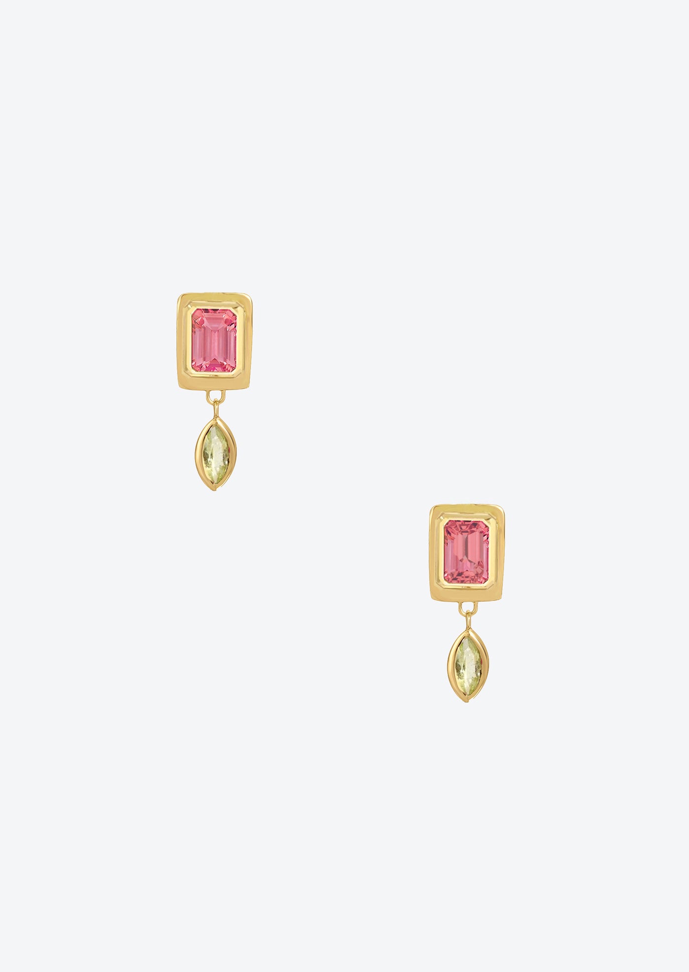 Tiny Raindrop Earrings in Pink Tourmaline