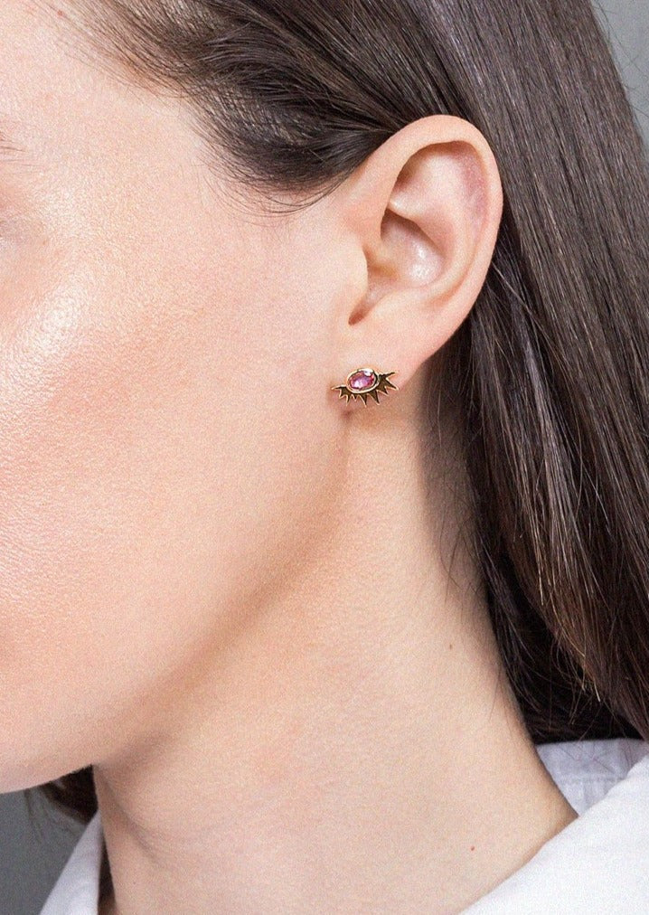 Pink Tourmaline Stud Earrings | Christina Magdolna