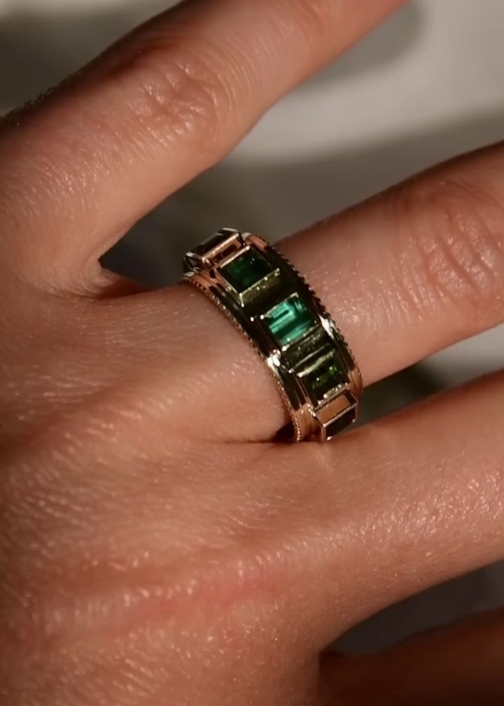 Blue Green Tourmaline Statement Ring | Christina Magdolna